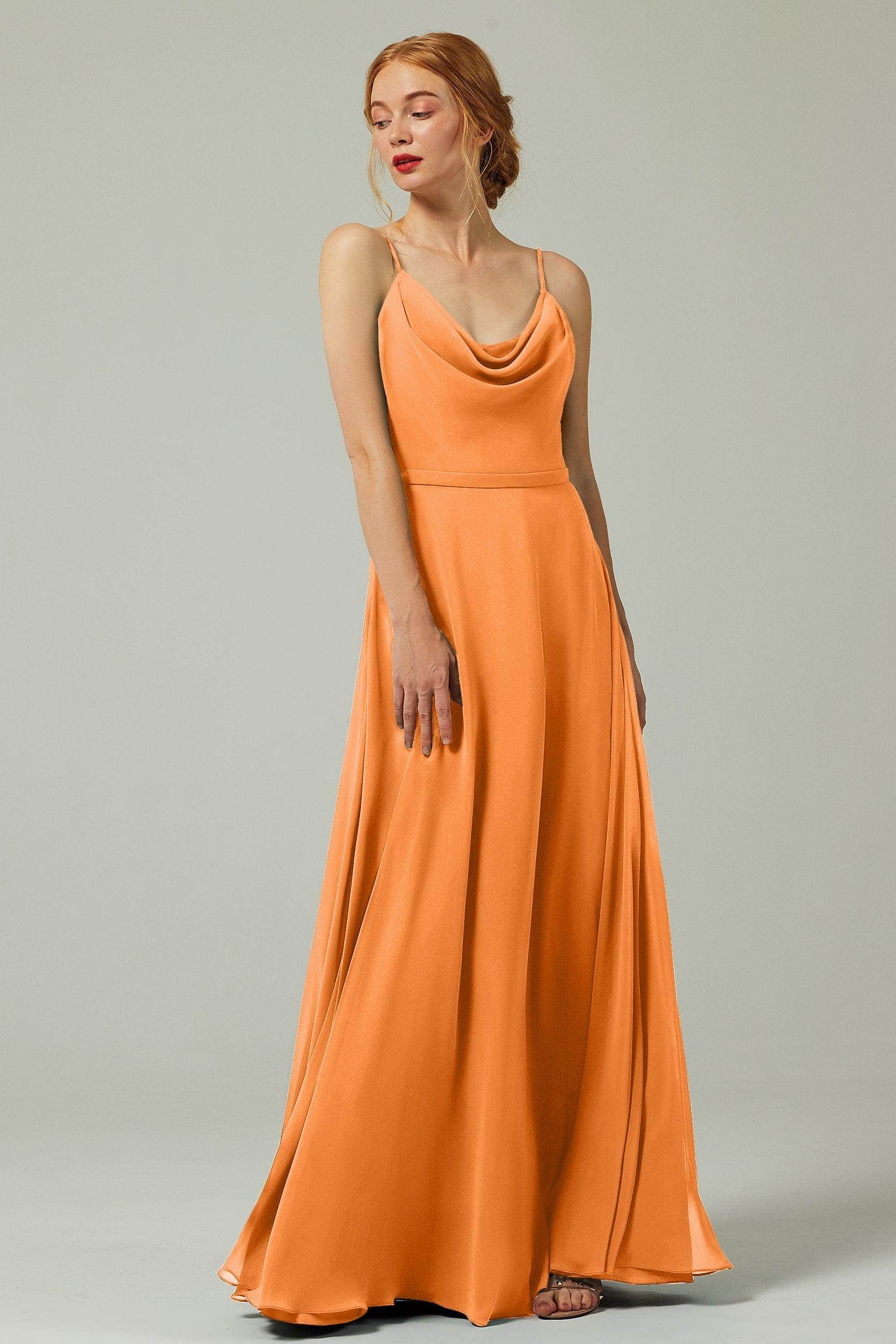 A-Line Floor Length Chiffon Bridesmaid Dress CB0322 - COCOMELODY