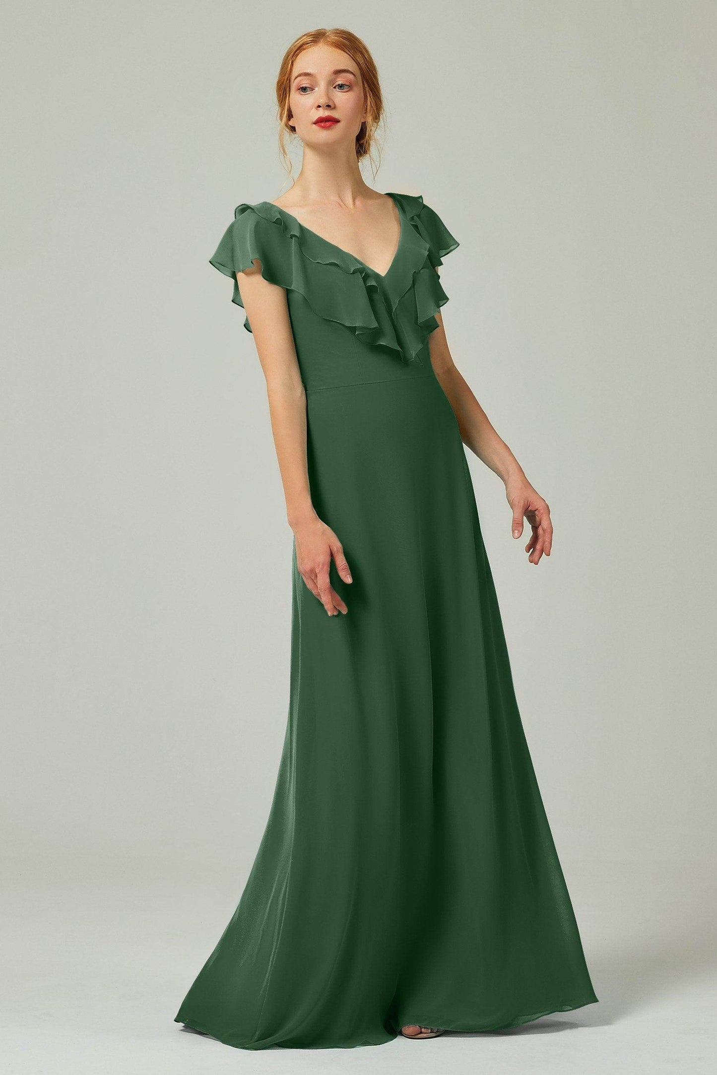A-Line Floor Length Chiffon Bridesmaid Dress CB0323 - COCOMELODY