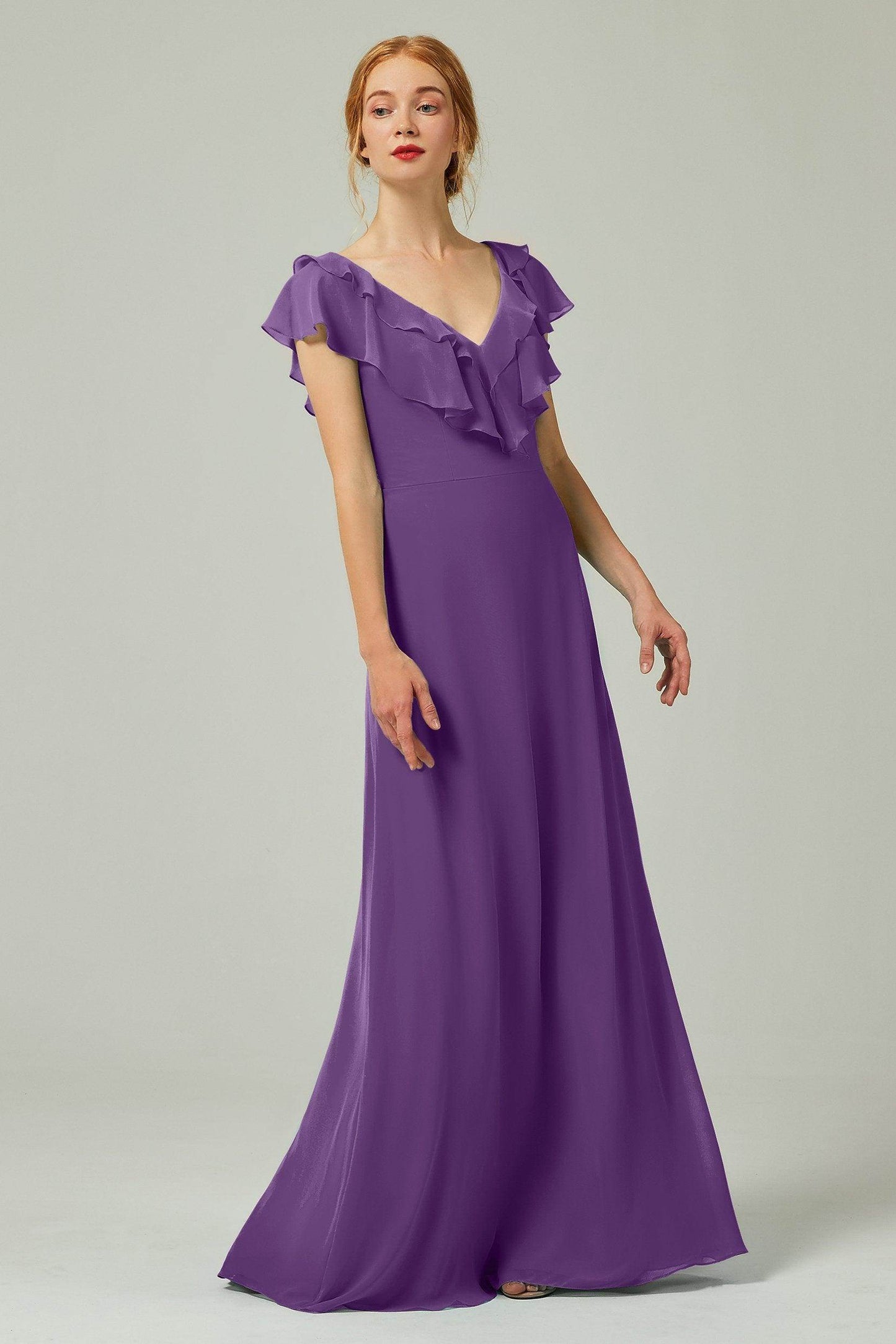 A-Line Floor Length Chiffon Bridesmaid Dress CB0323 - COCOMELODY