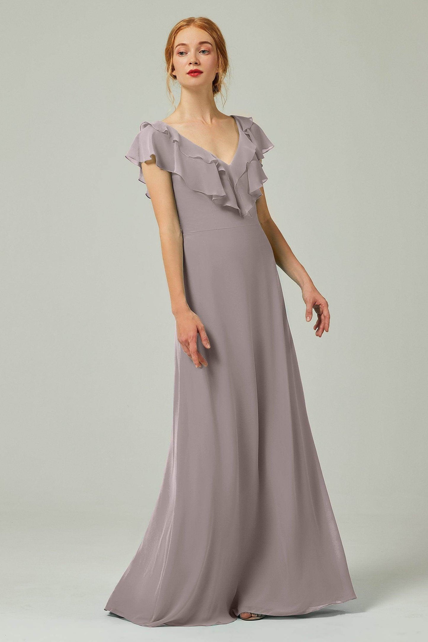 A-Line Floor Length Chiffon Bridesmaid Dress CB0323 - COCOMELODY