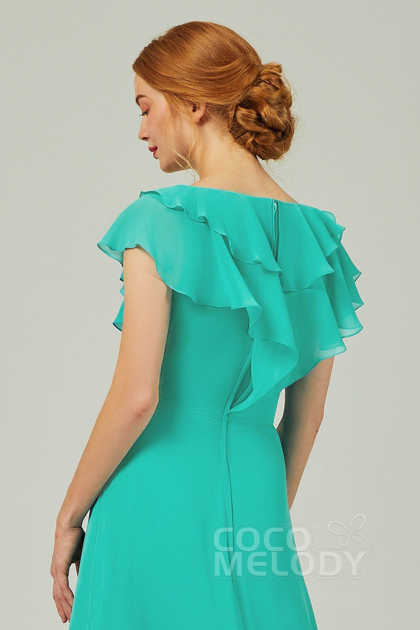 A-Line Floor Length Chiffon Bridesmaid Dress CB0323 - COCOMELODY