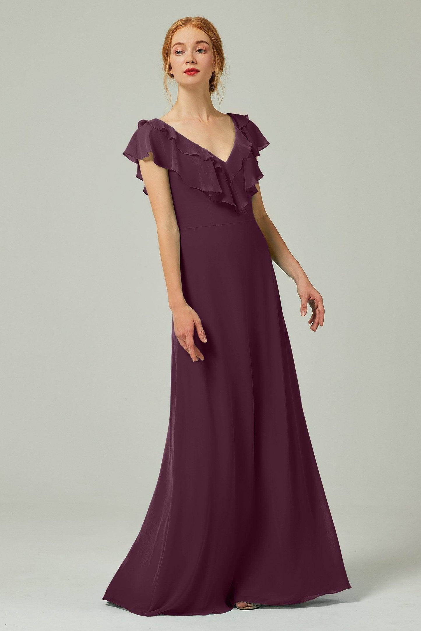 A-Line Floor Length Chiffon Bridesmaid Dress CB0323 - COCOMELODY
