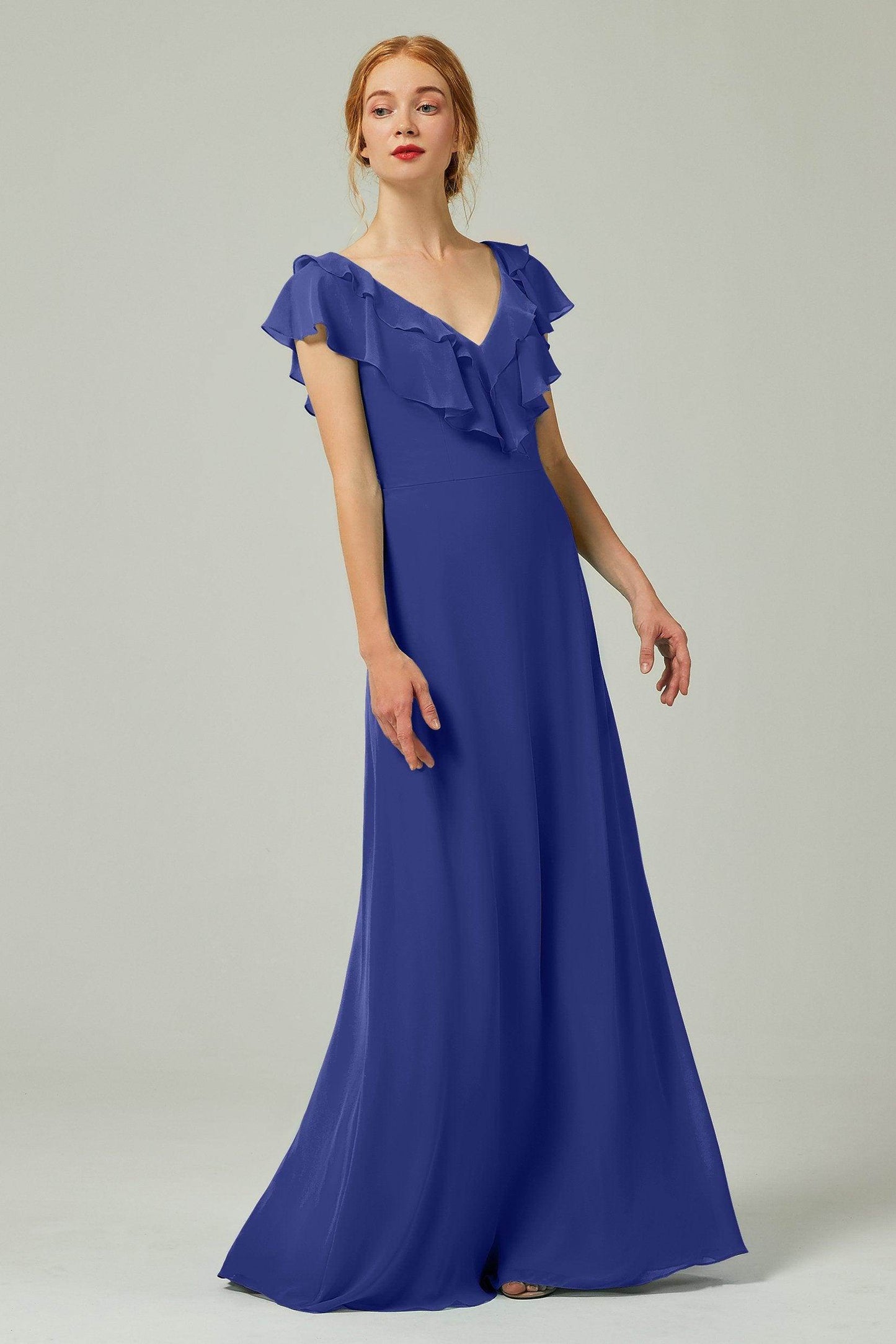 A-Line Floor Length Chiffon Bridesmaid Dress CB0323 - COCOMELODY