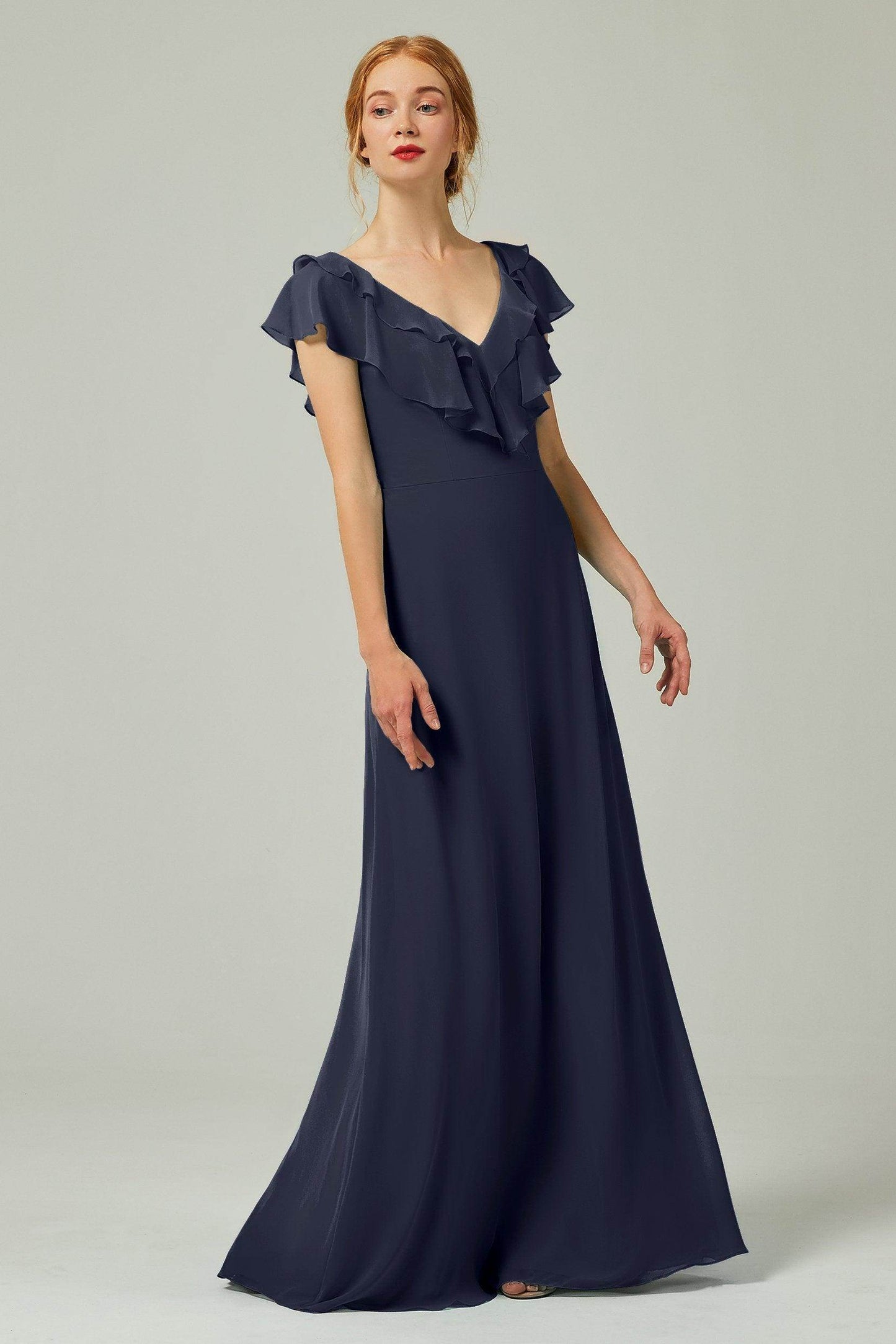 A-Line Floor Length Chiffon Bridesmaid Dress CB0323 - COCOMELODY