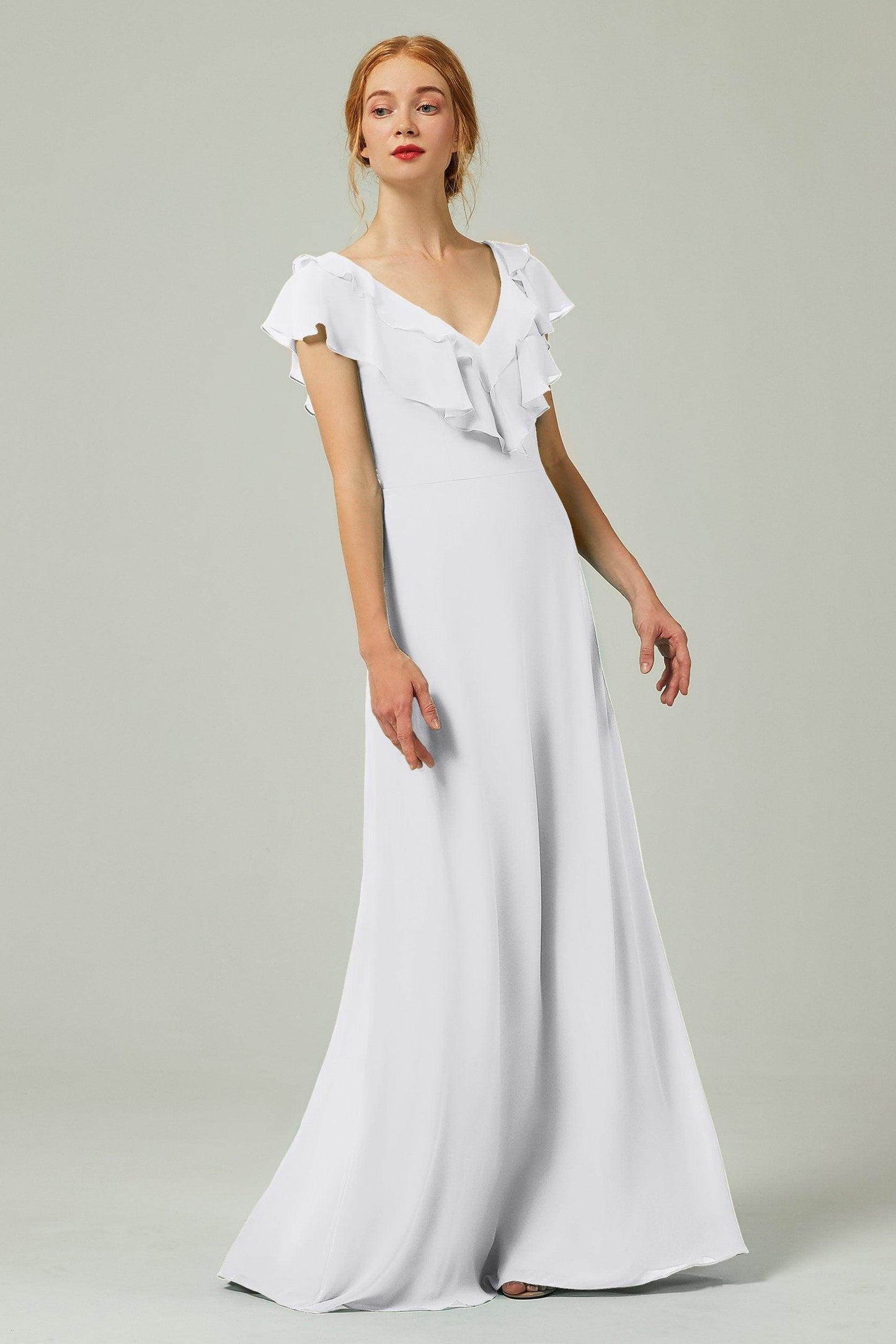 A-Line Floor Length Chiffon Bridesmaid Dress CB0323 - COCOMELODY
