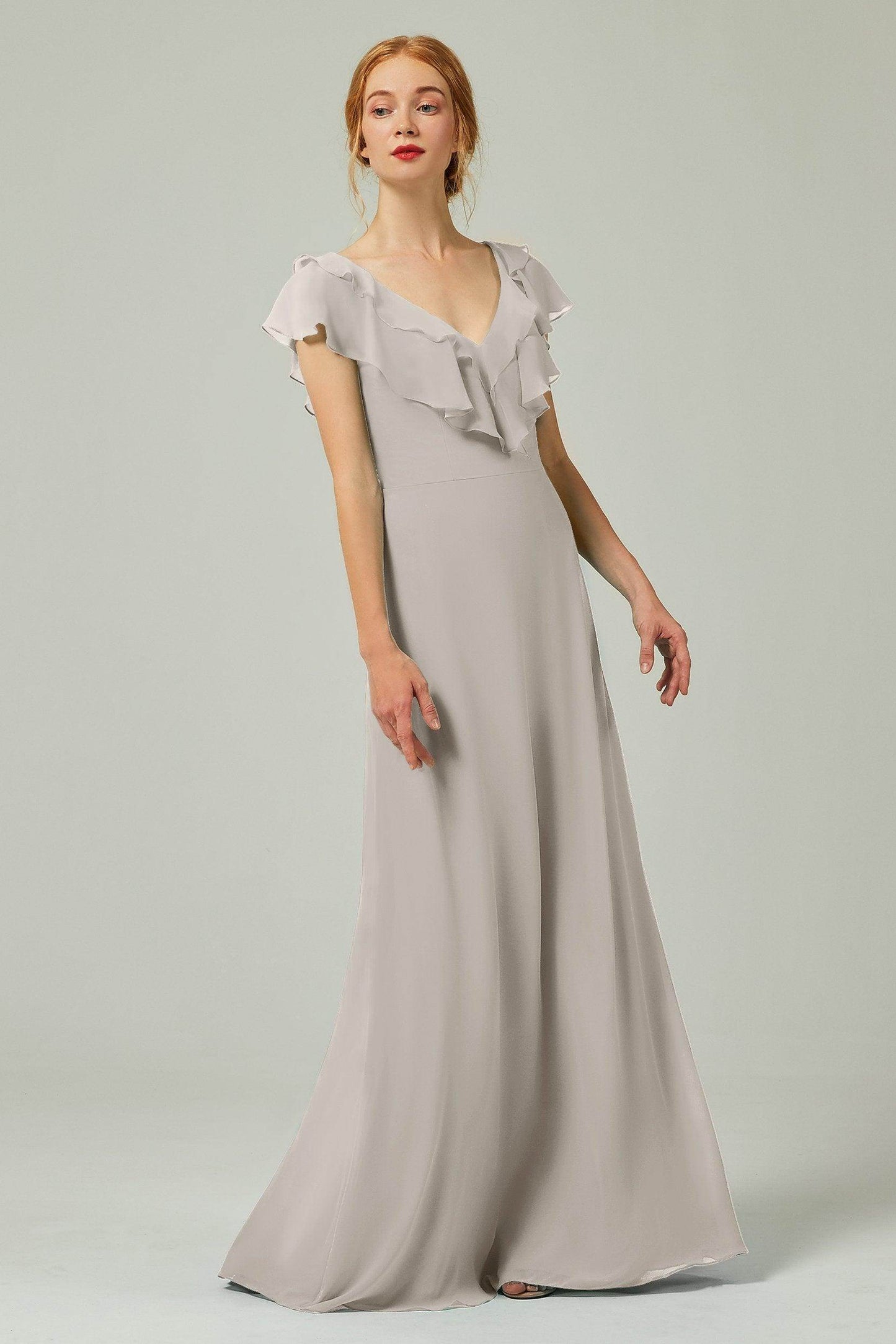 A-Line Floor Length Chiffon Bridesmaid Dress CB0323 - COCOMELODY