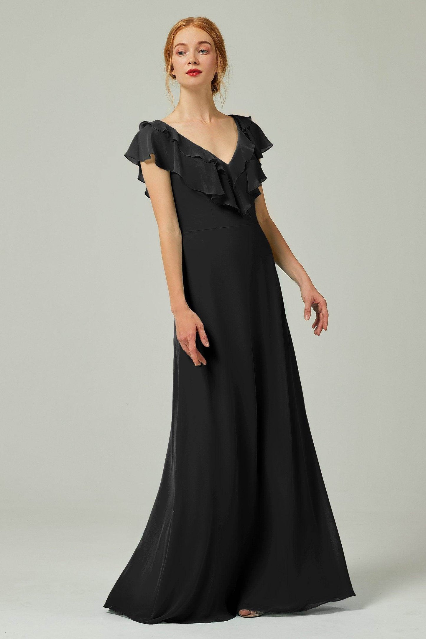 A-Line Floor Length Chiffon Bridesmaid Dress CB0323 - COCOMELODY