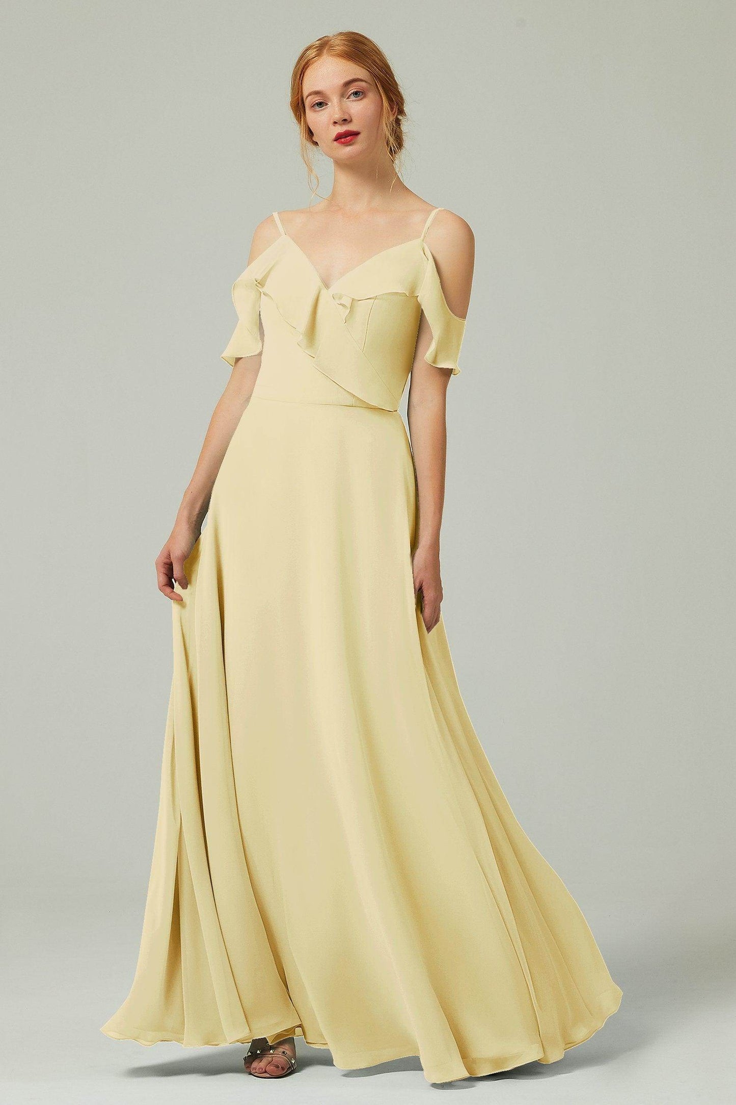 A-Line Floor Length Chiffon Bridesmaid Dress CB0326 - COCOMELODY
