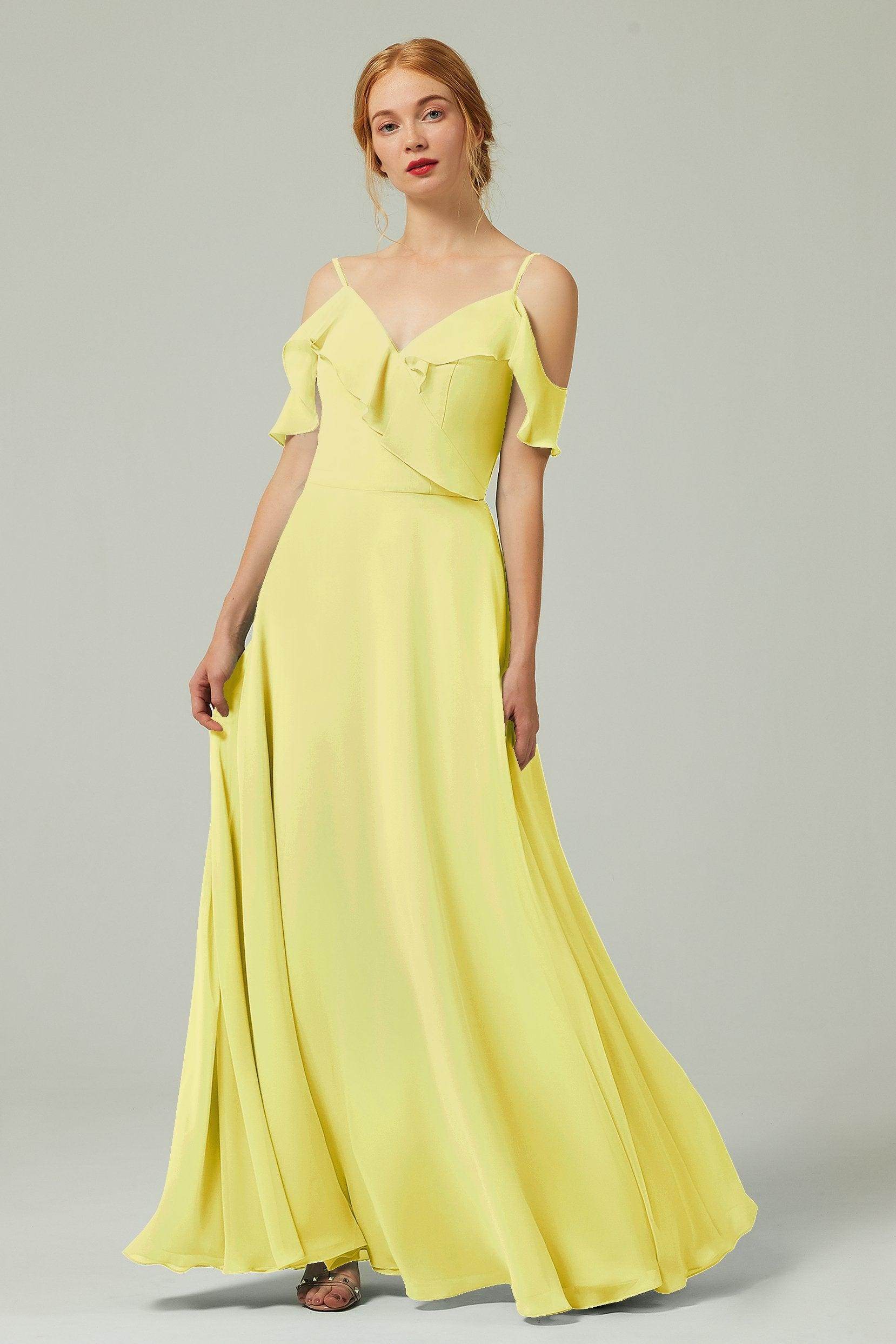 A-Line Floor Length Chiffon Bridesmaid Dress CB0326 - COCOMELODY