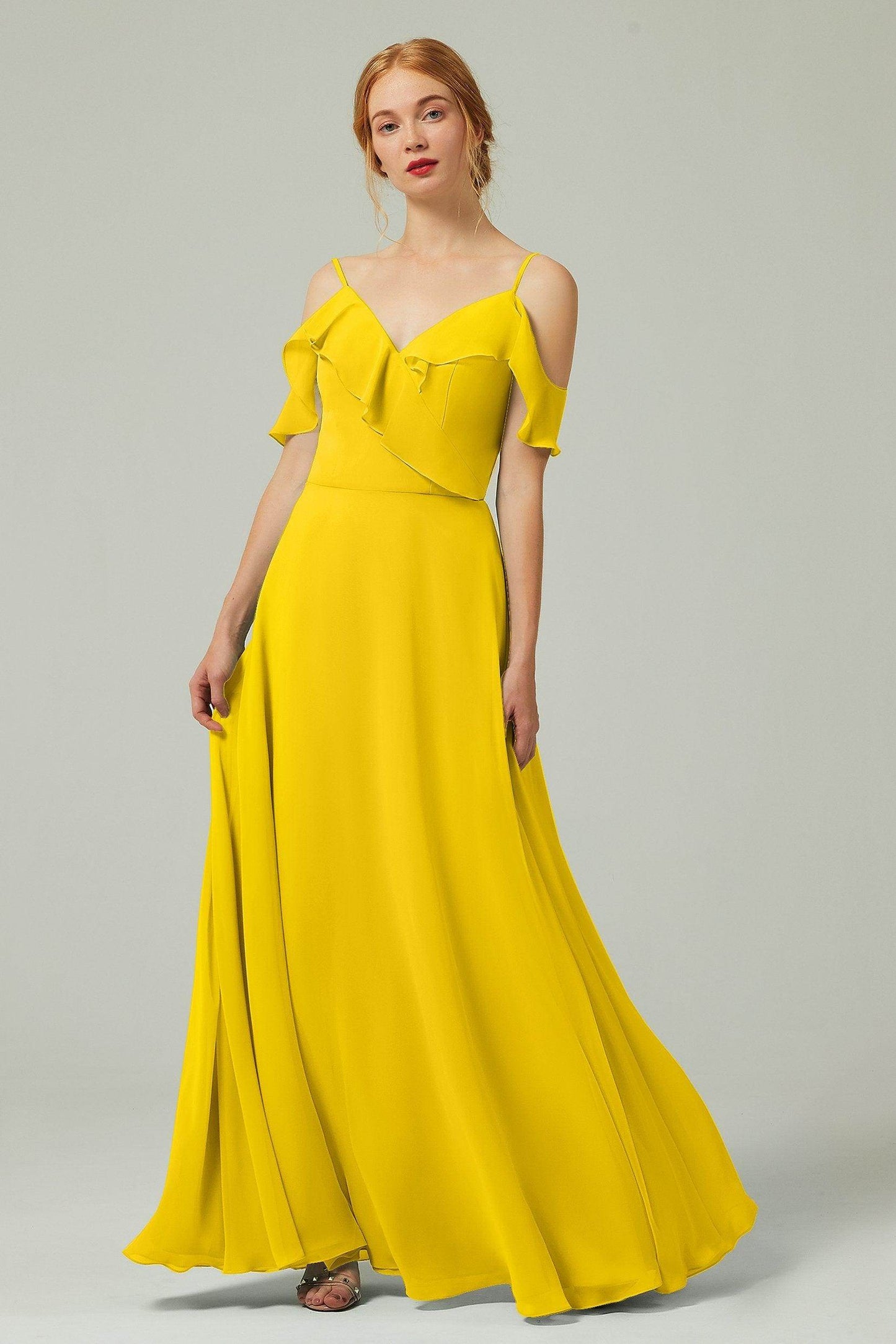 A-Line Floor Length Chiffon Bridesmaid Dress CB0326 - COCOMELODY