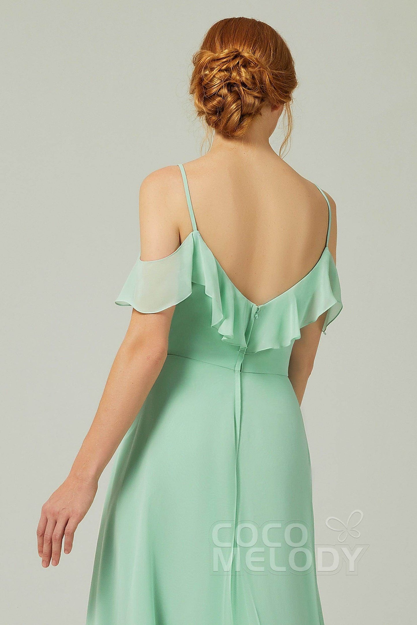 A-Line Floor Length Chiffon Bridesmaid Dress CB0326 - COCOMELODY