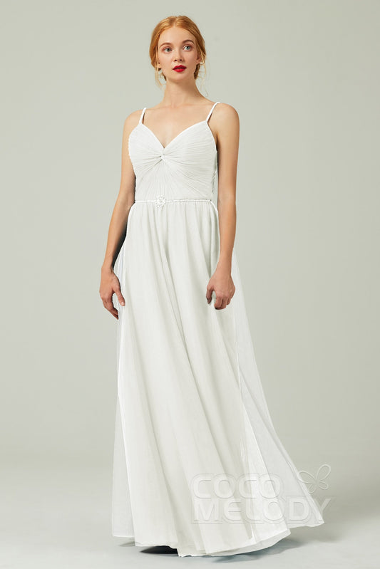 A-Line Floor Length Tulle Bridesmaid Dress CB0327
