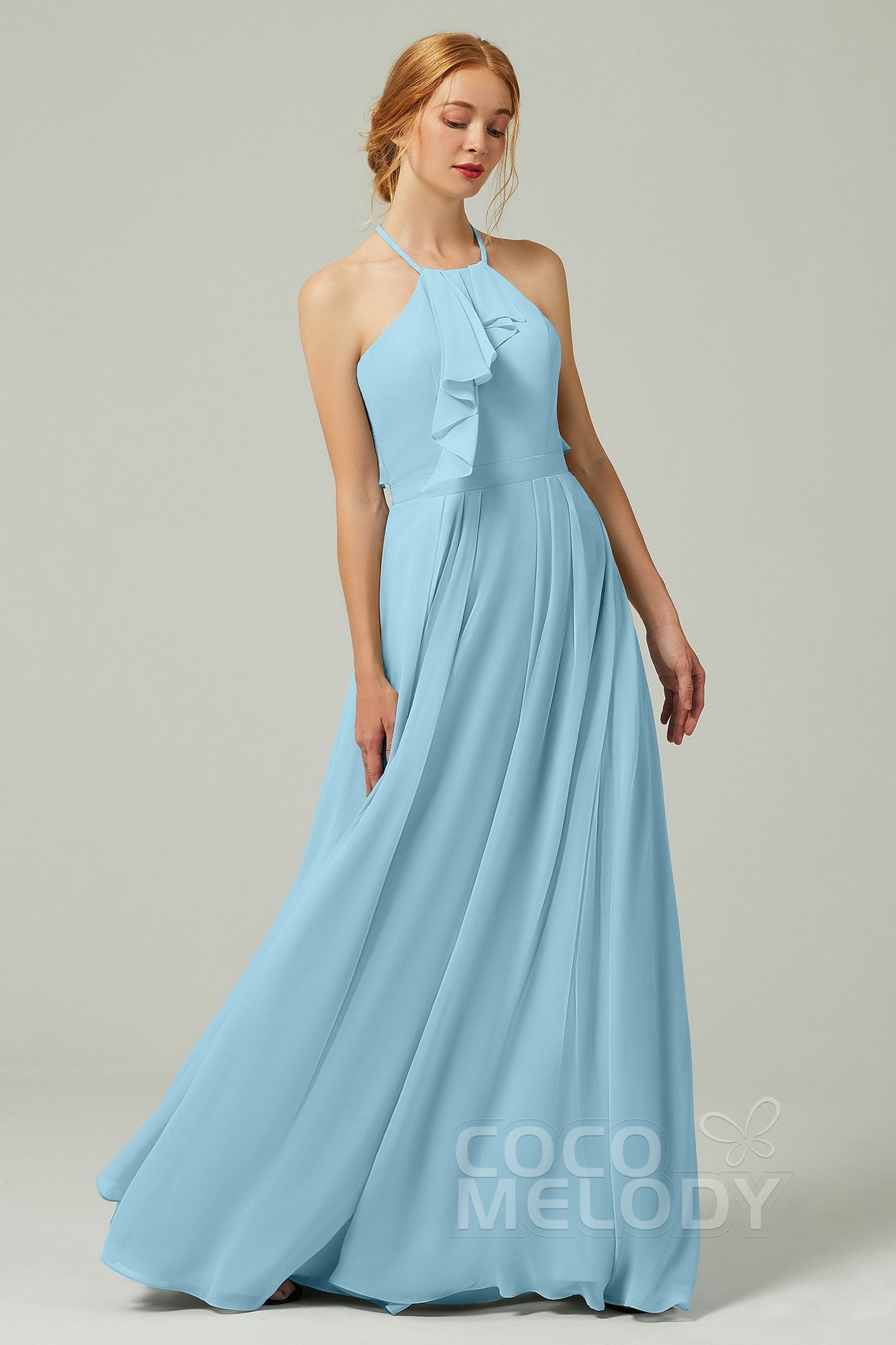 A-Line Floor Length Chiffon Bridesmaid Dress CB0328