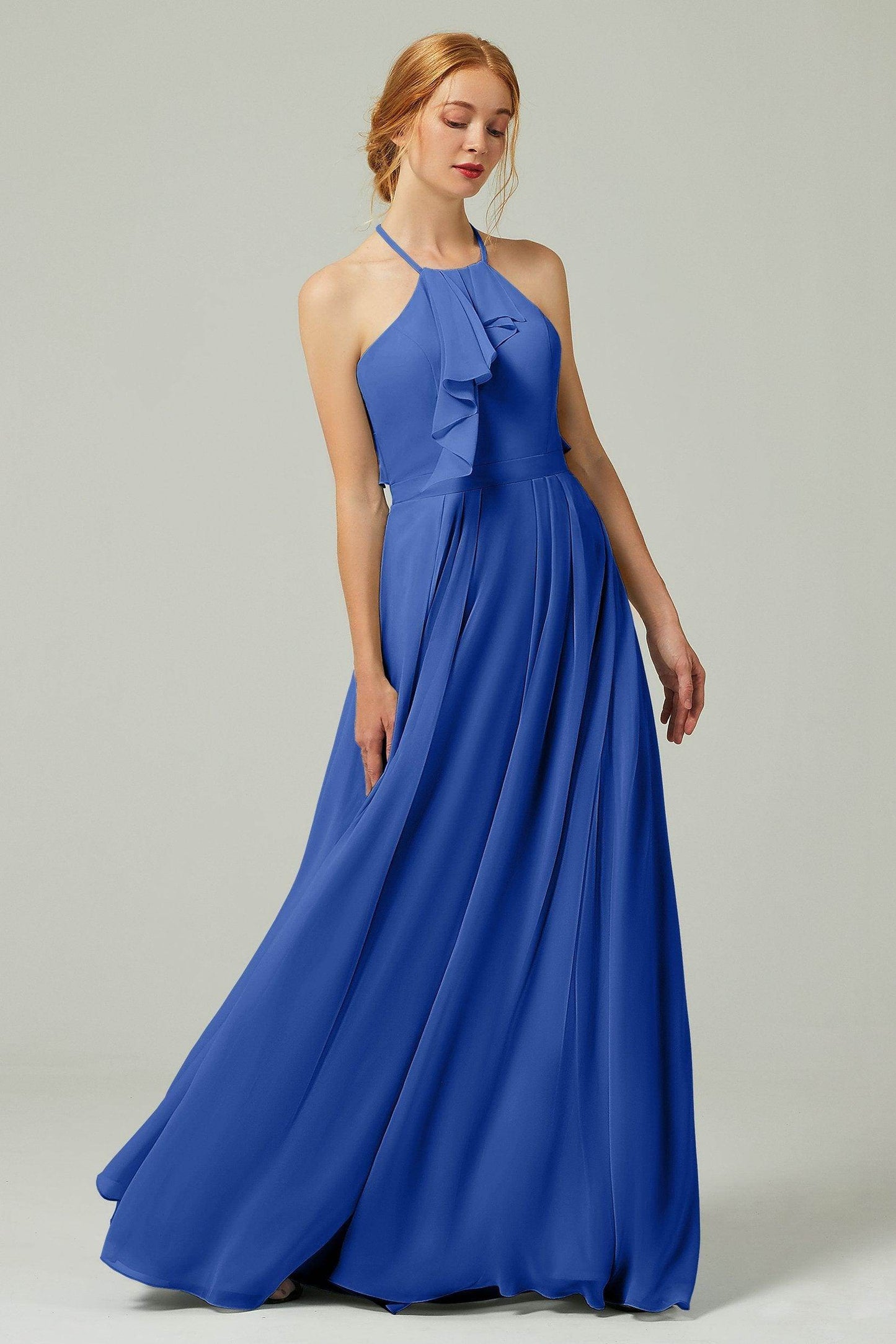 A-Line Floor Length Chiffon Bridesmaid Dress CB0328 - COCOMELODY