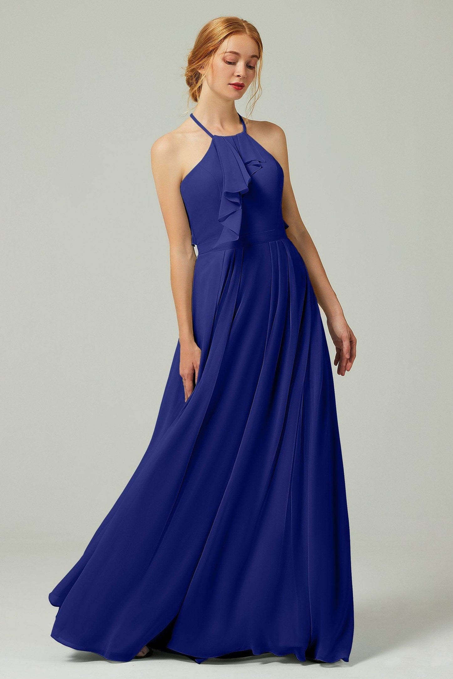 A-Line Floor Length Chiffon Bridesmaid Dress CB0328 - COCOMELODY