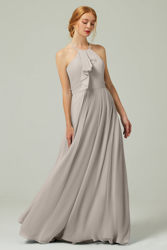 A-Line Floor Length Chiffon Bridesmaid Dress CB0328