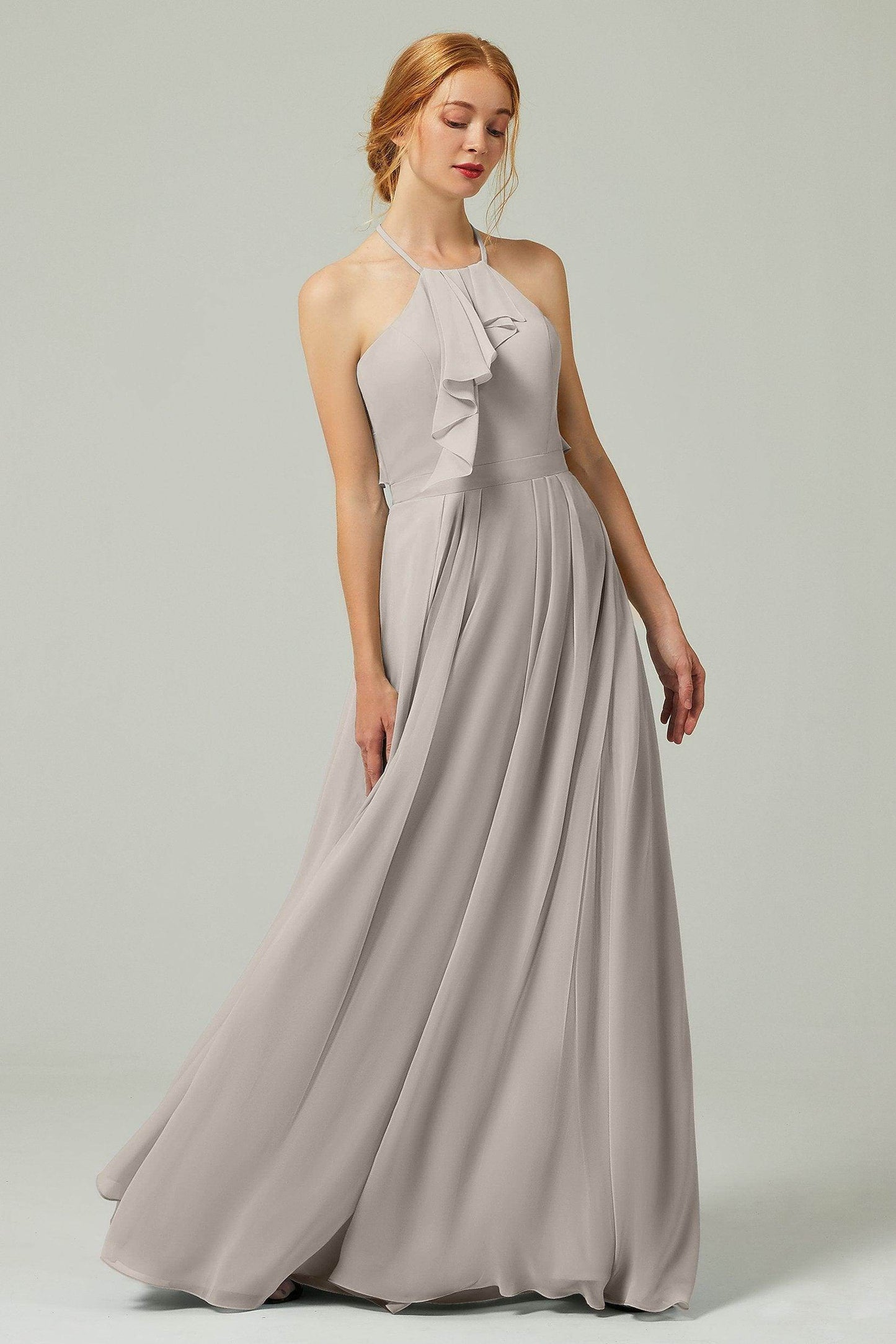 A-Line Floor Length Chiffon Bridesmaid Dress CB0328 - COCOMELODY