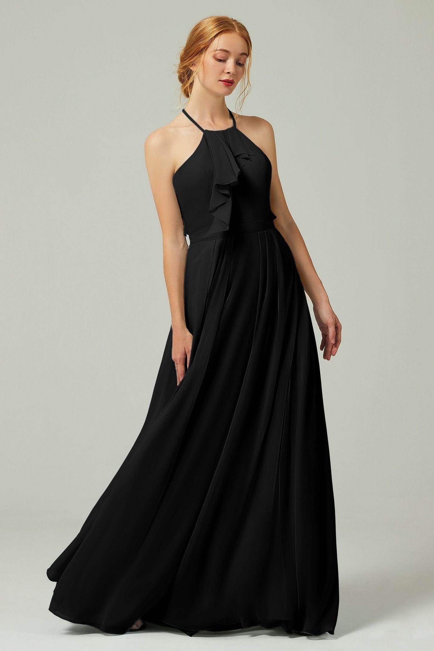 A-Line Floor Length Chiffon Bridesmaid Dress CB0328 - COCOMELODY