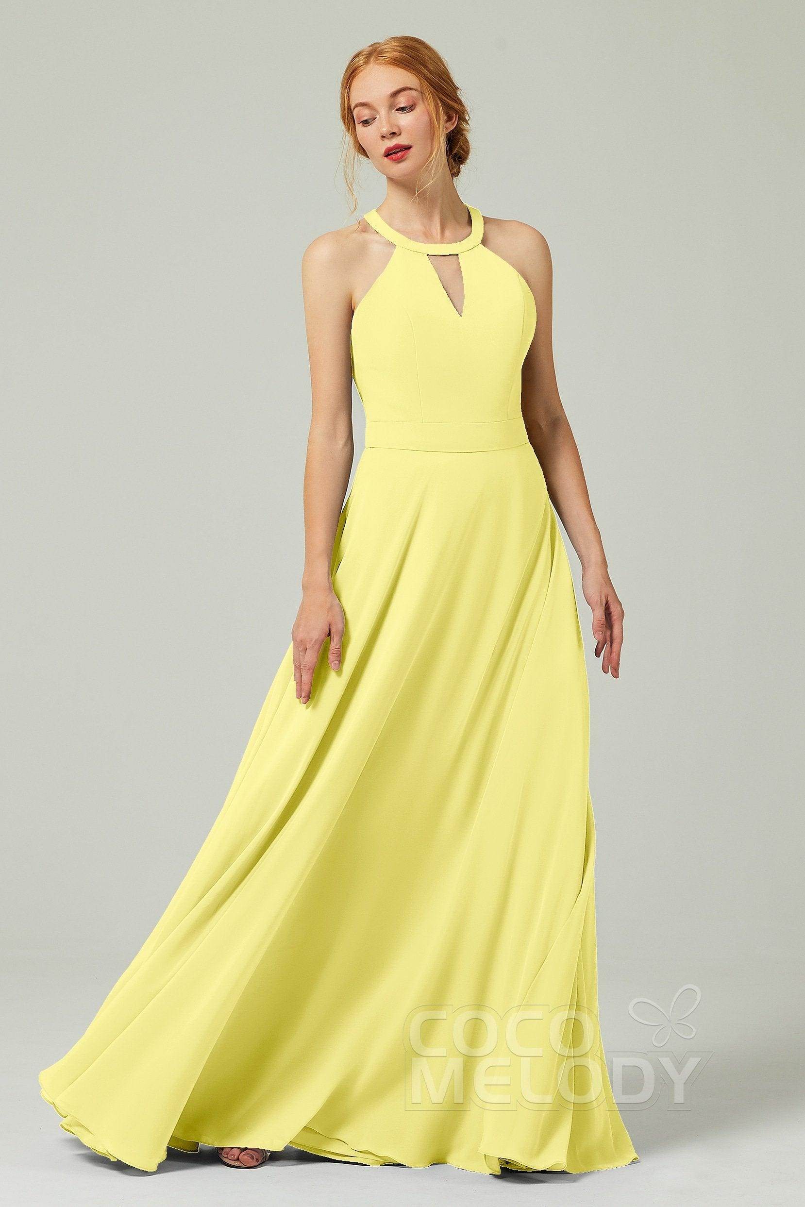 A-Line Floor Length Chiffon Bridesmaid Dress CB0329 - COCOMELODY