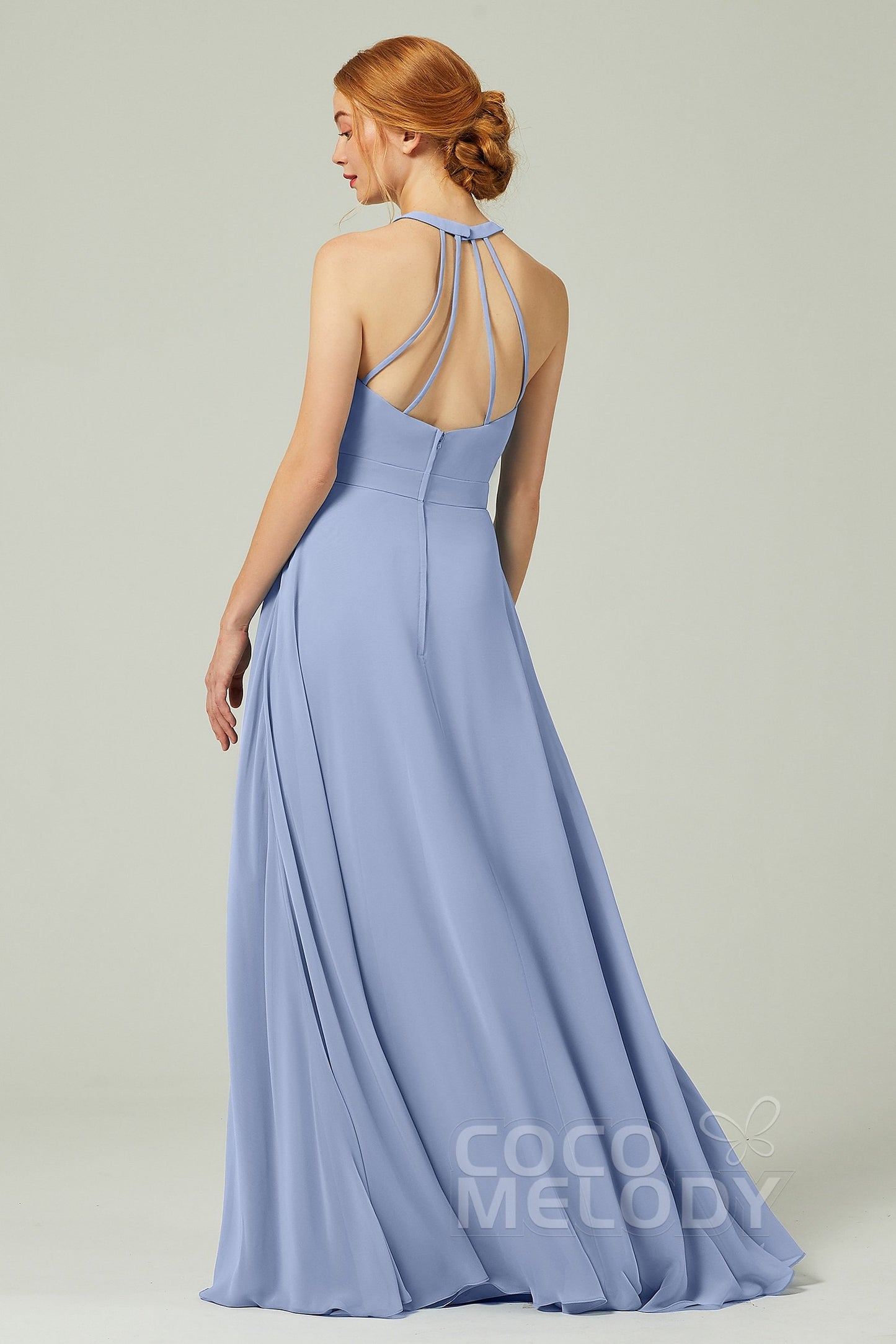 A-Line Floor Length Chiffon Bridesmaid Dress CB0329