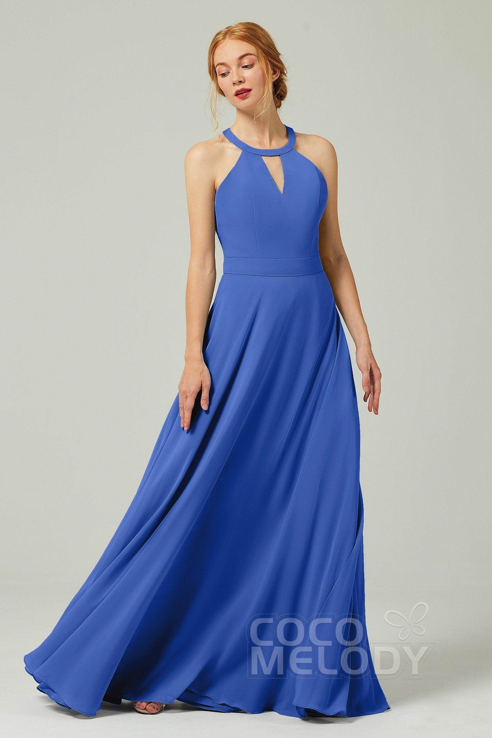 A-Line Floor Length Chiffon Bridesmaid Dress CB0329 - COCOMELODY