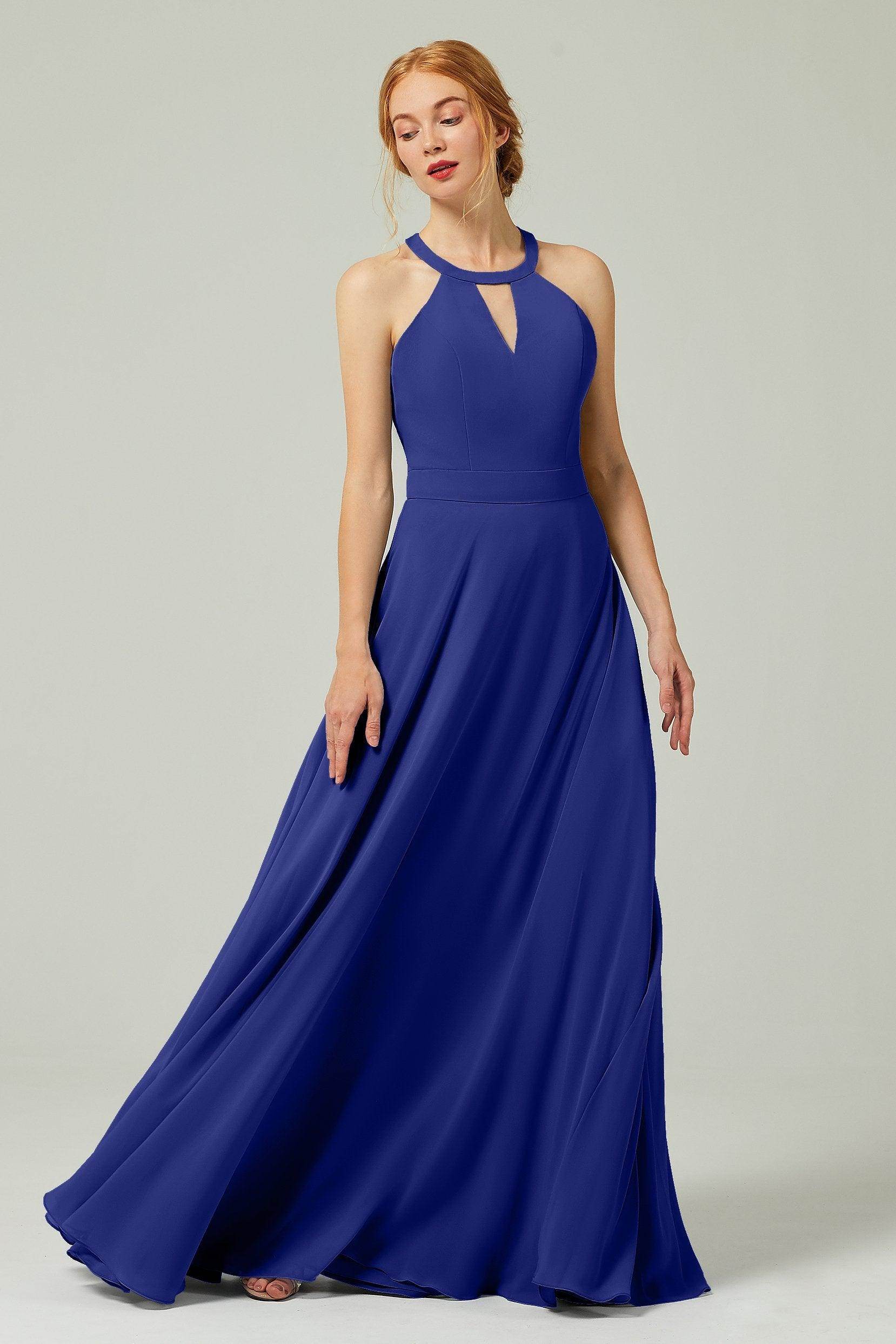 A-Line Floor Length Chiffon Bridesmaid Dress CB0329 - COCOMELODY