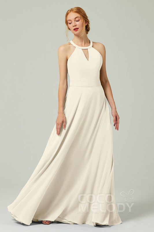 A-Line Floor Length Chiffon Bridesmaid Dress CB0329