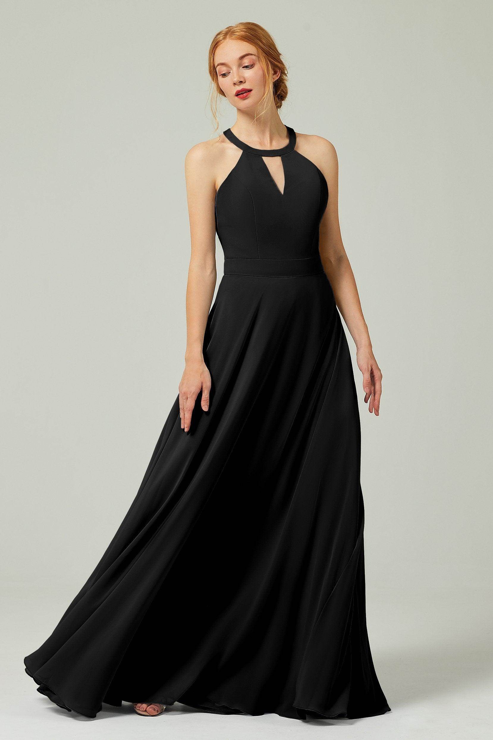 A-Line Floor Length Chiffon Bridesmaid Dress CB0329 - COCOMELODY