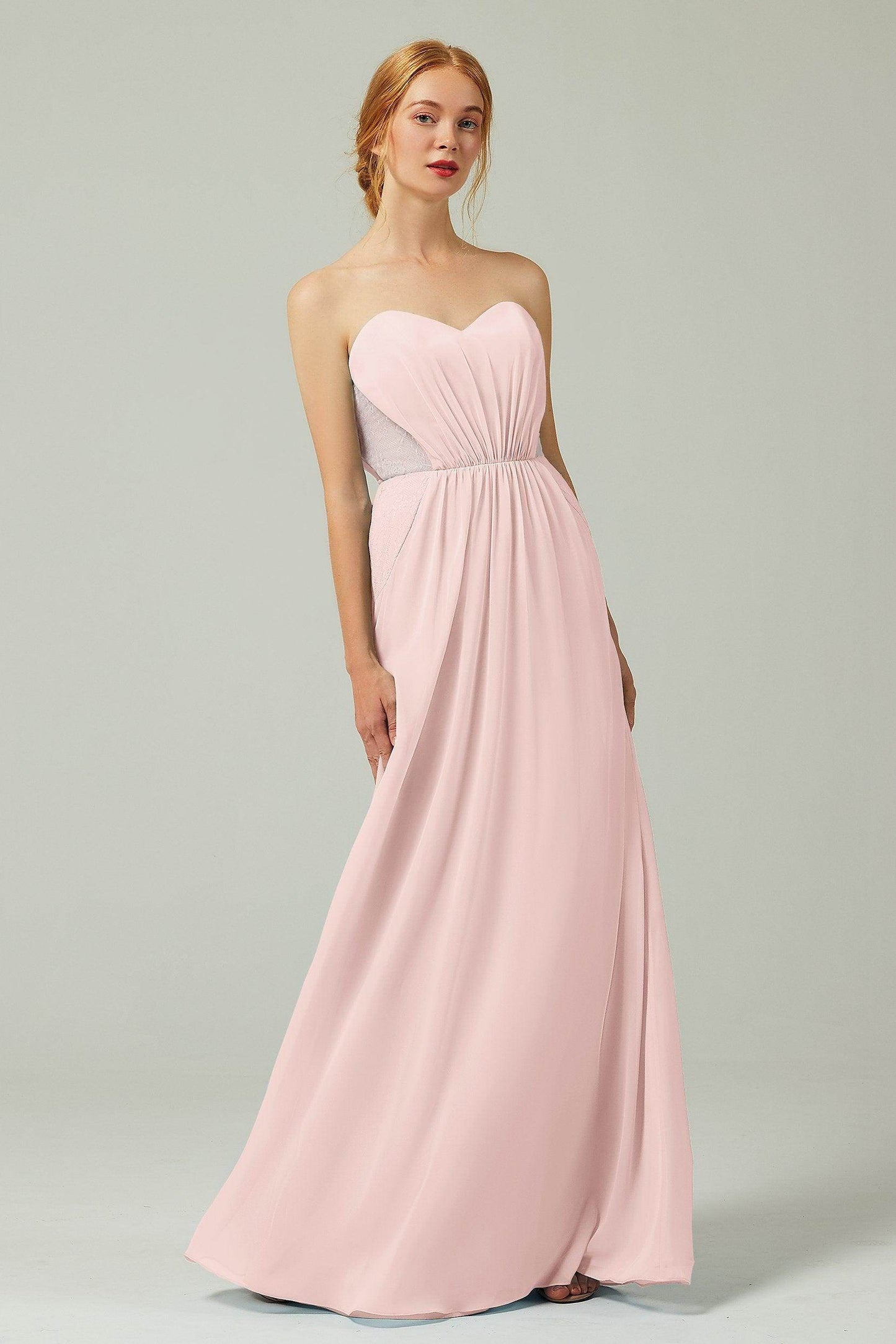 Sheath-Column Floor Length Chiffon Bridesmaid Dress CB0330 - COCOMELODY