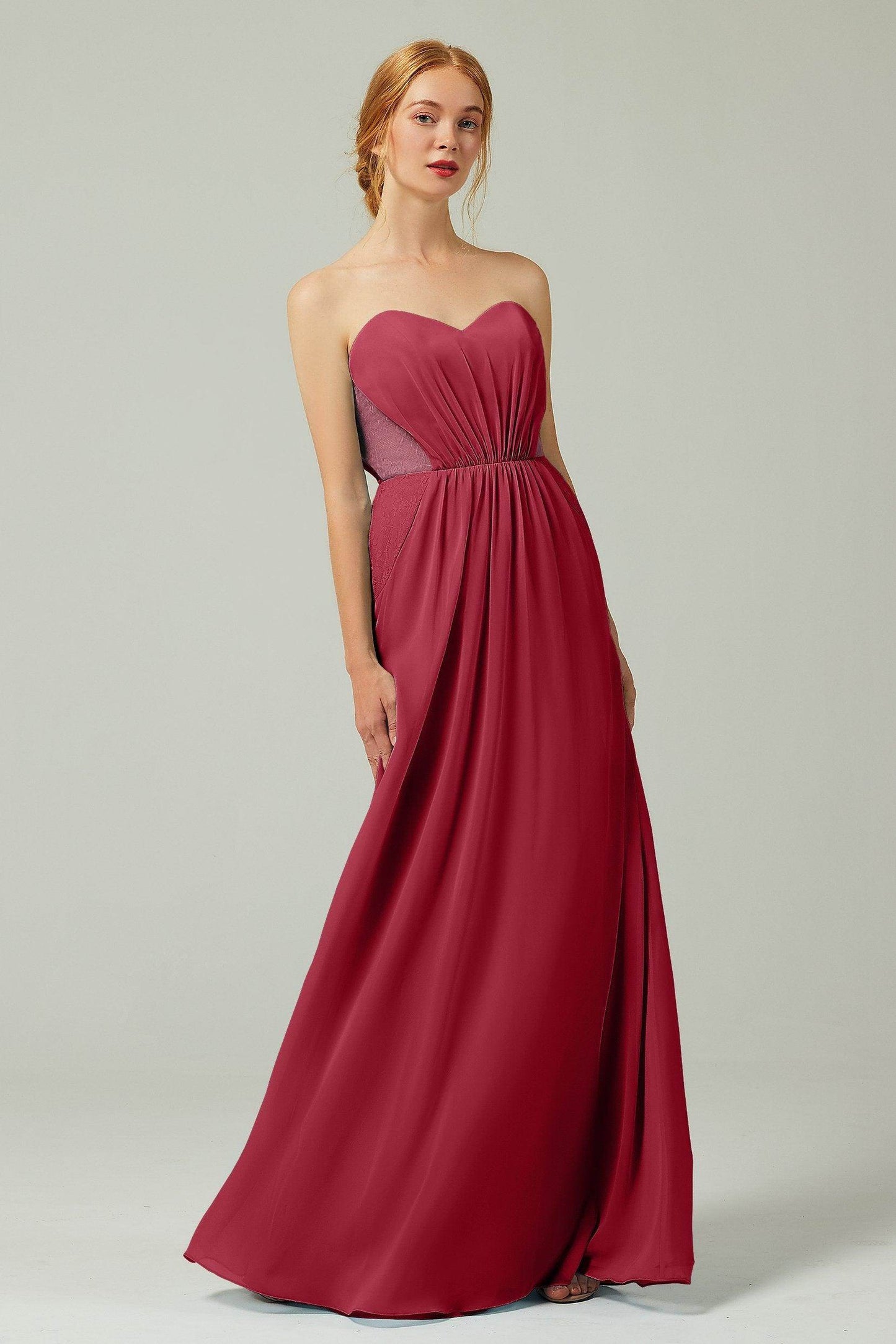 Sheath-Column Floor Length Chiffon Bridesmaid Dress CB0330 - COCOMELODY