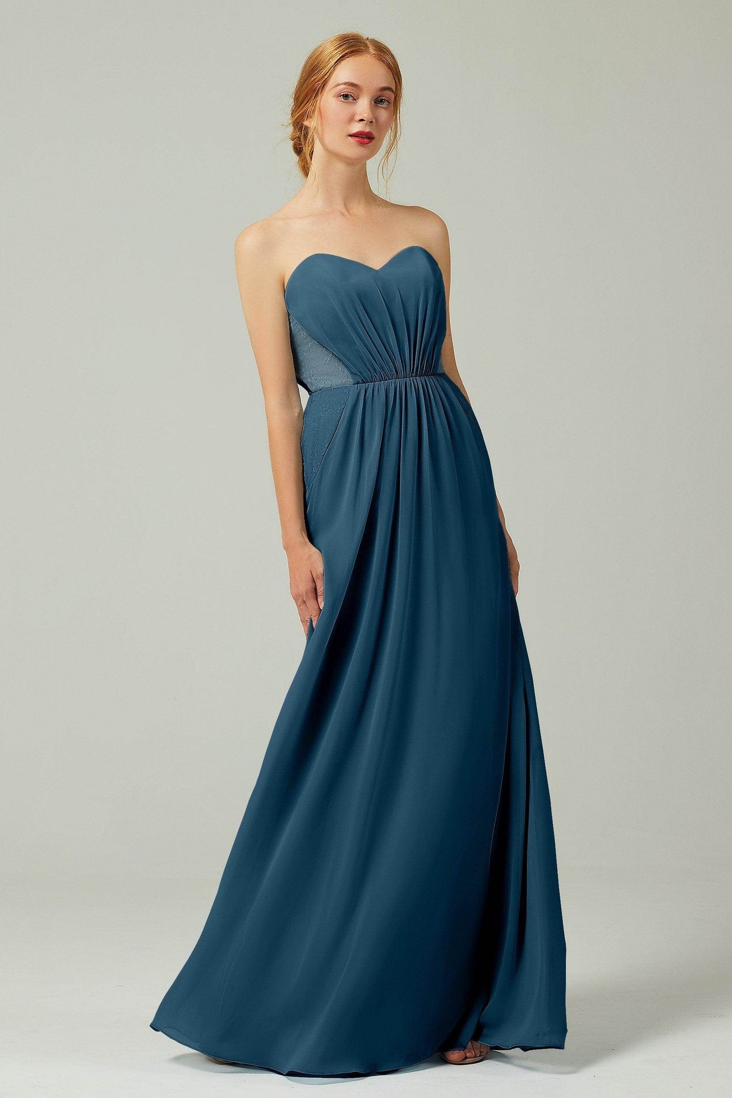Sheath-Column Floor Length Chiffon Bridesmaid Dress CB0330 - COCOMELODY