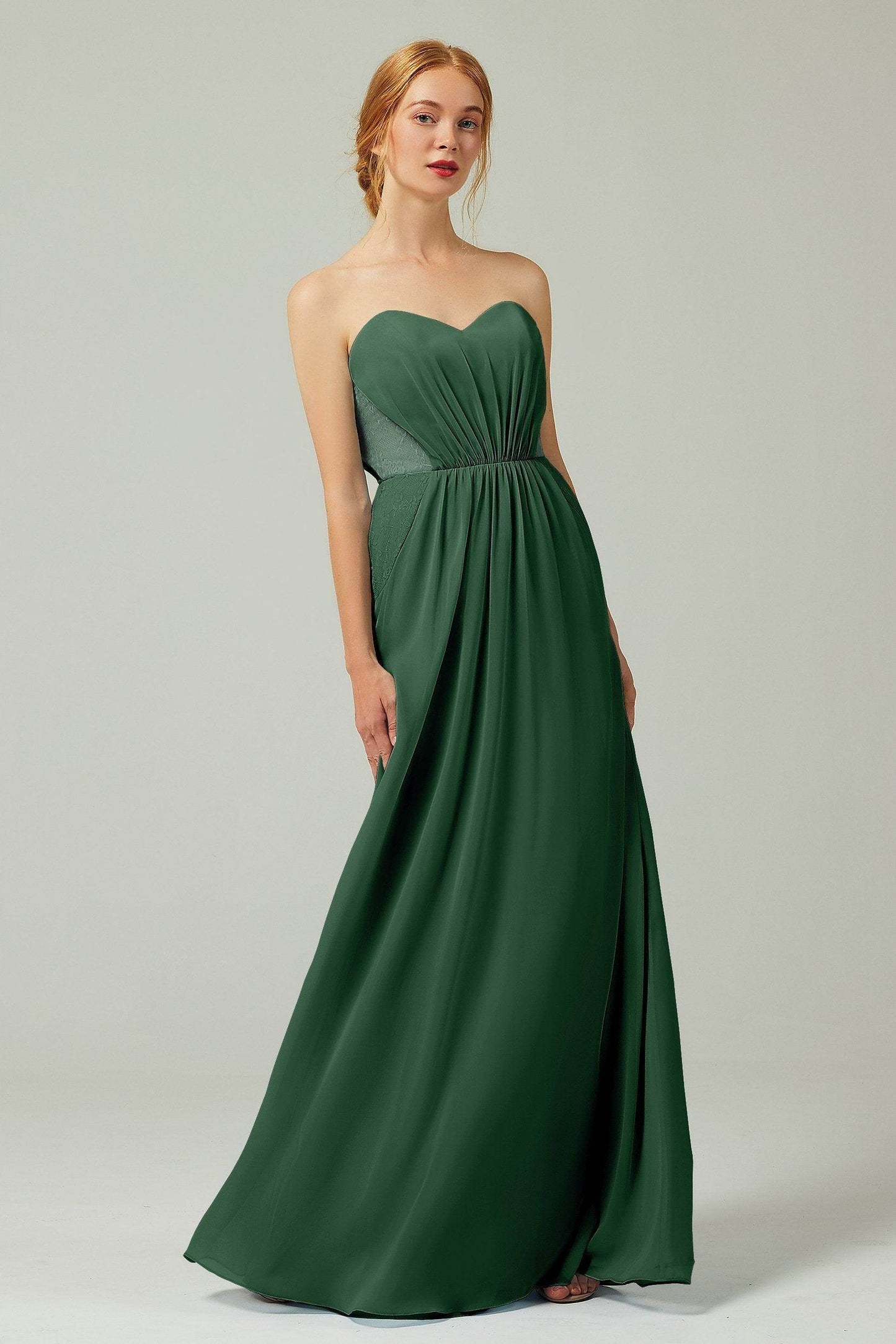 Sheath-Column Floor Length Chiffon Bridesmaid Dress CB0330 - COCOMELODY