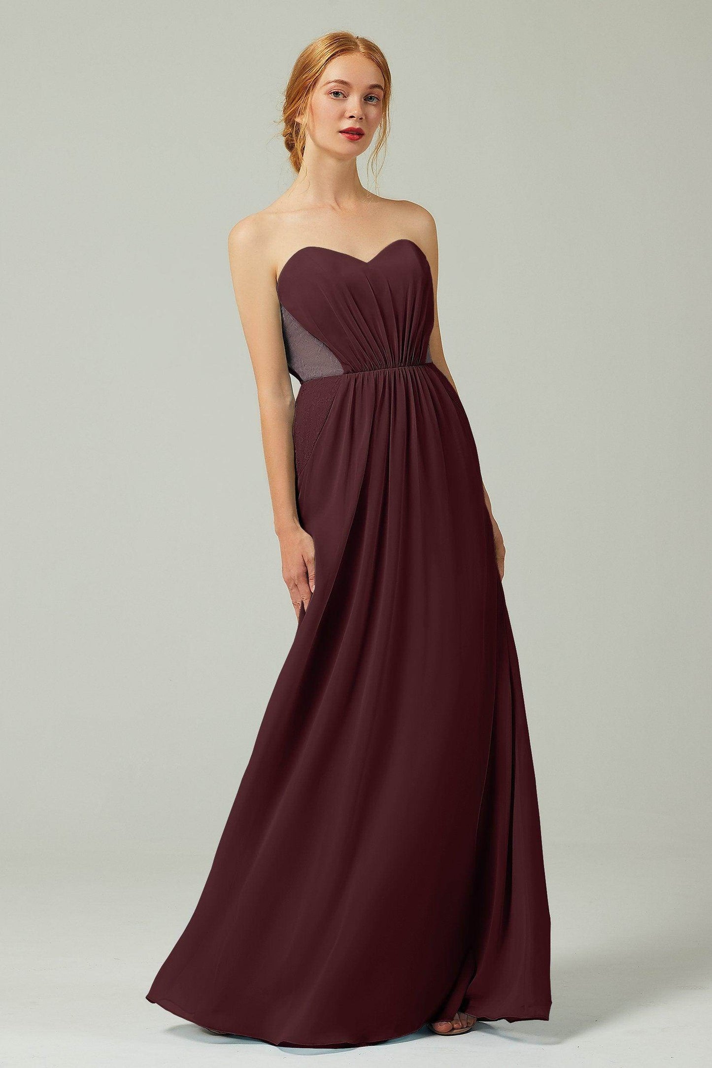 Sheath-Column Floor Length Chiffon Bridesmaid Dress CB0330 - COCOMELODY