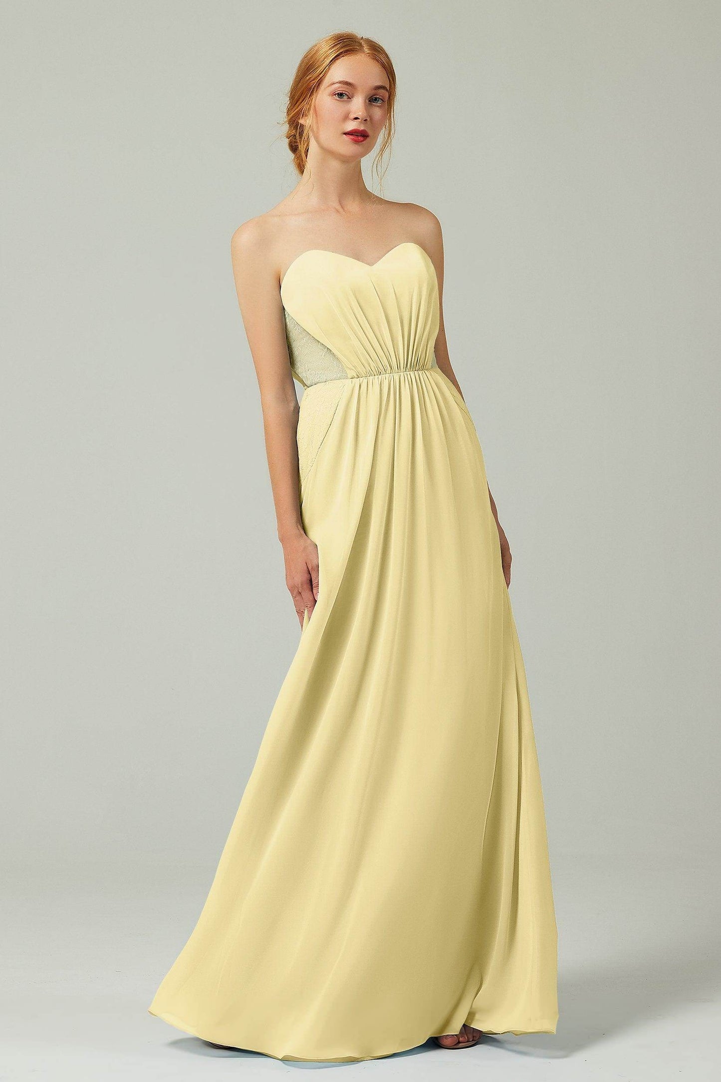 Sheath-Column Floor Length Chiffon Bridesmaid Dress CB0330 - COCOMELODY