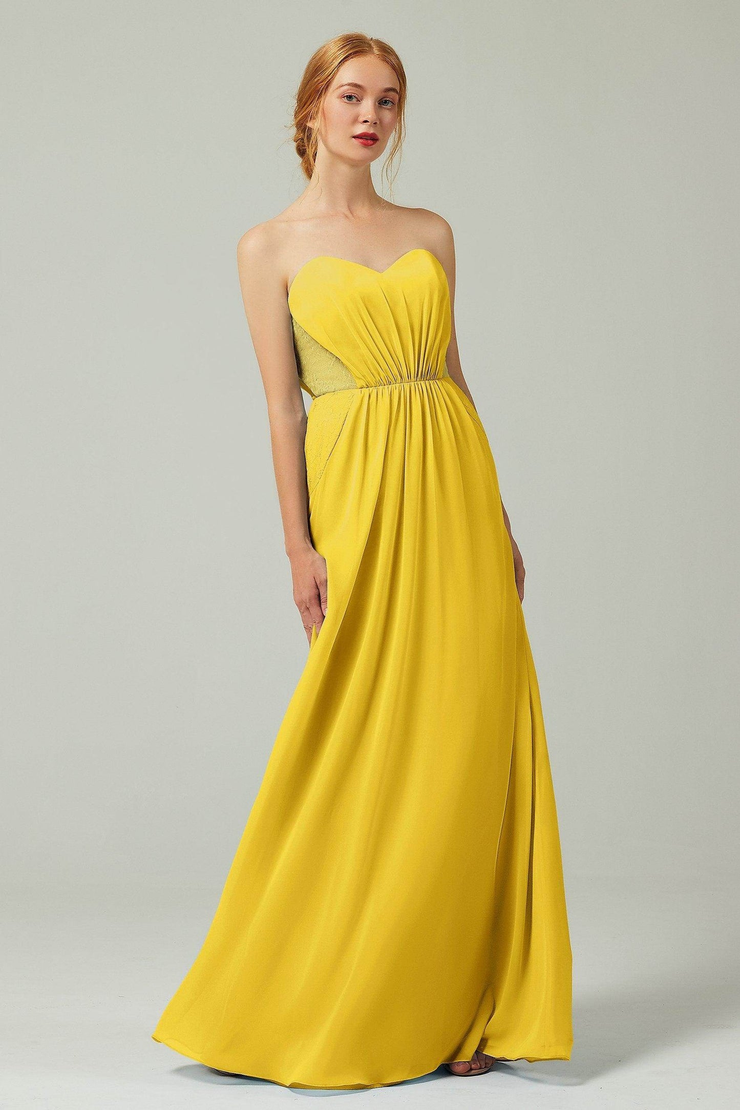 Sheath-Column Floor Length Chiffon Bridesmaid Dress CB0330 - COCOMELODY