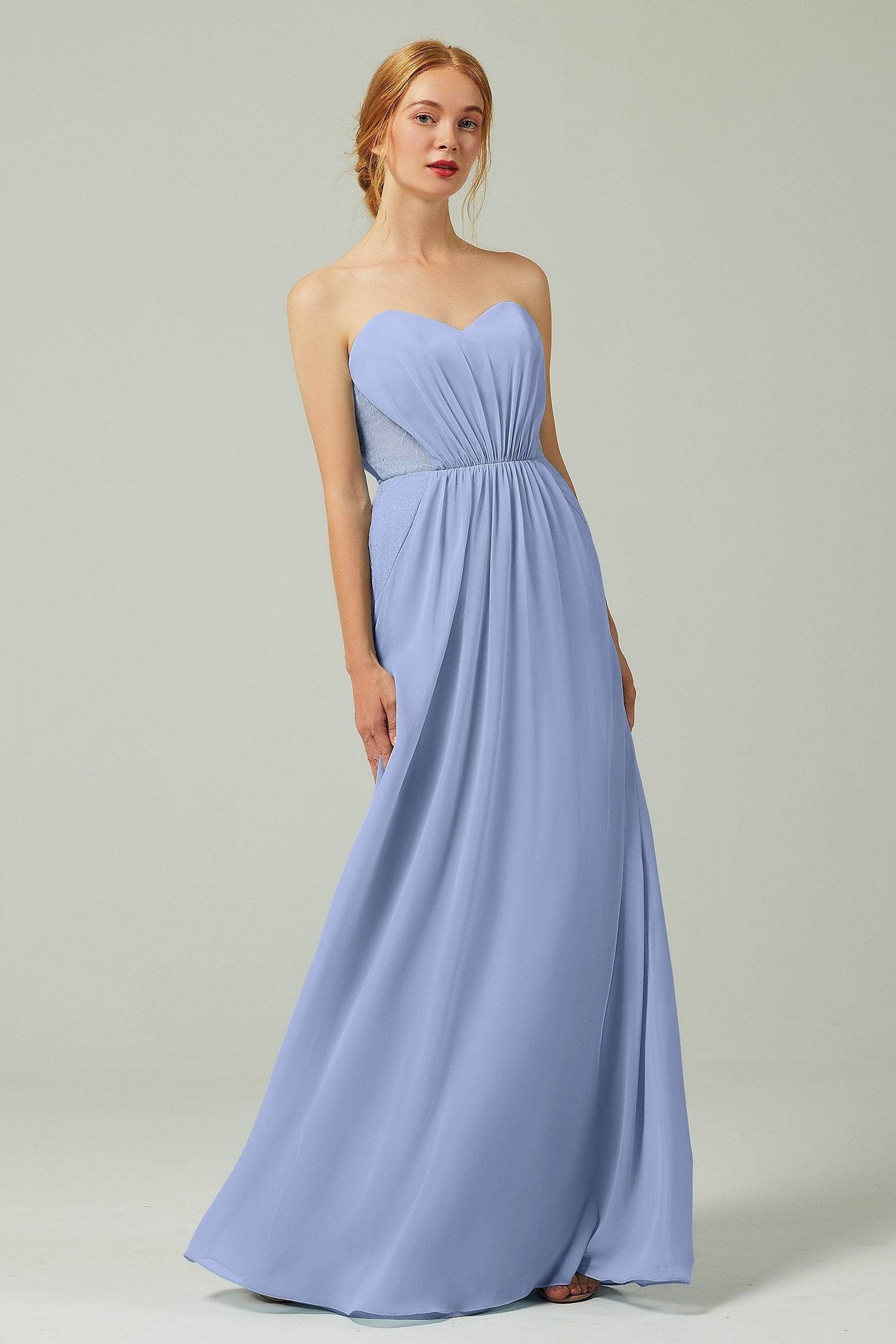 Sheath-Column Floor Length Chiffon Bridesmaid Dress CB0330 - COCOMELODY