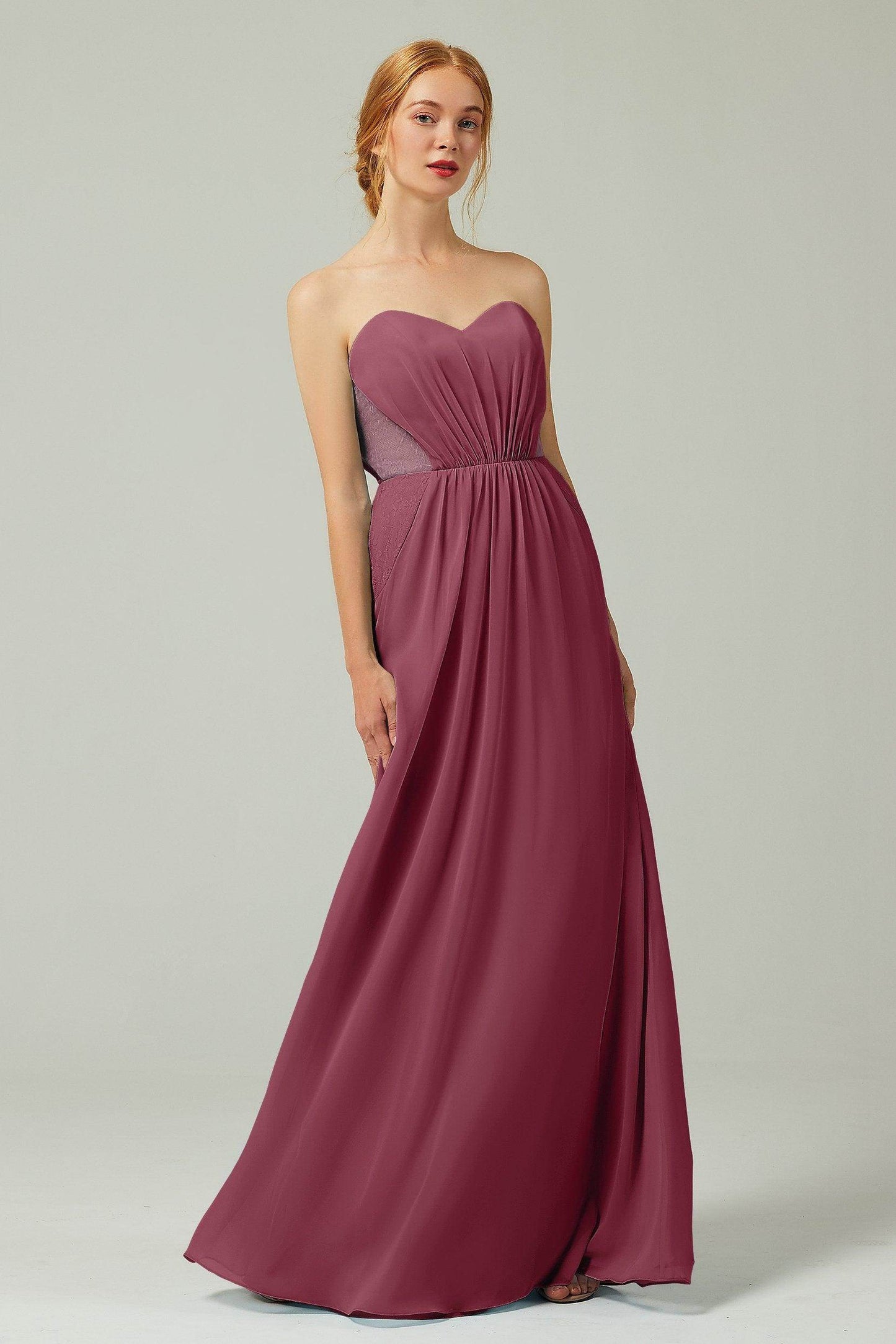 Sheath-Column Floor Length Chiffon Bridesmaid Dress CB0330 - COCOMELODY