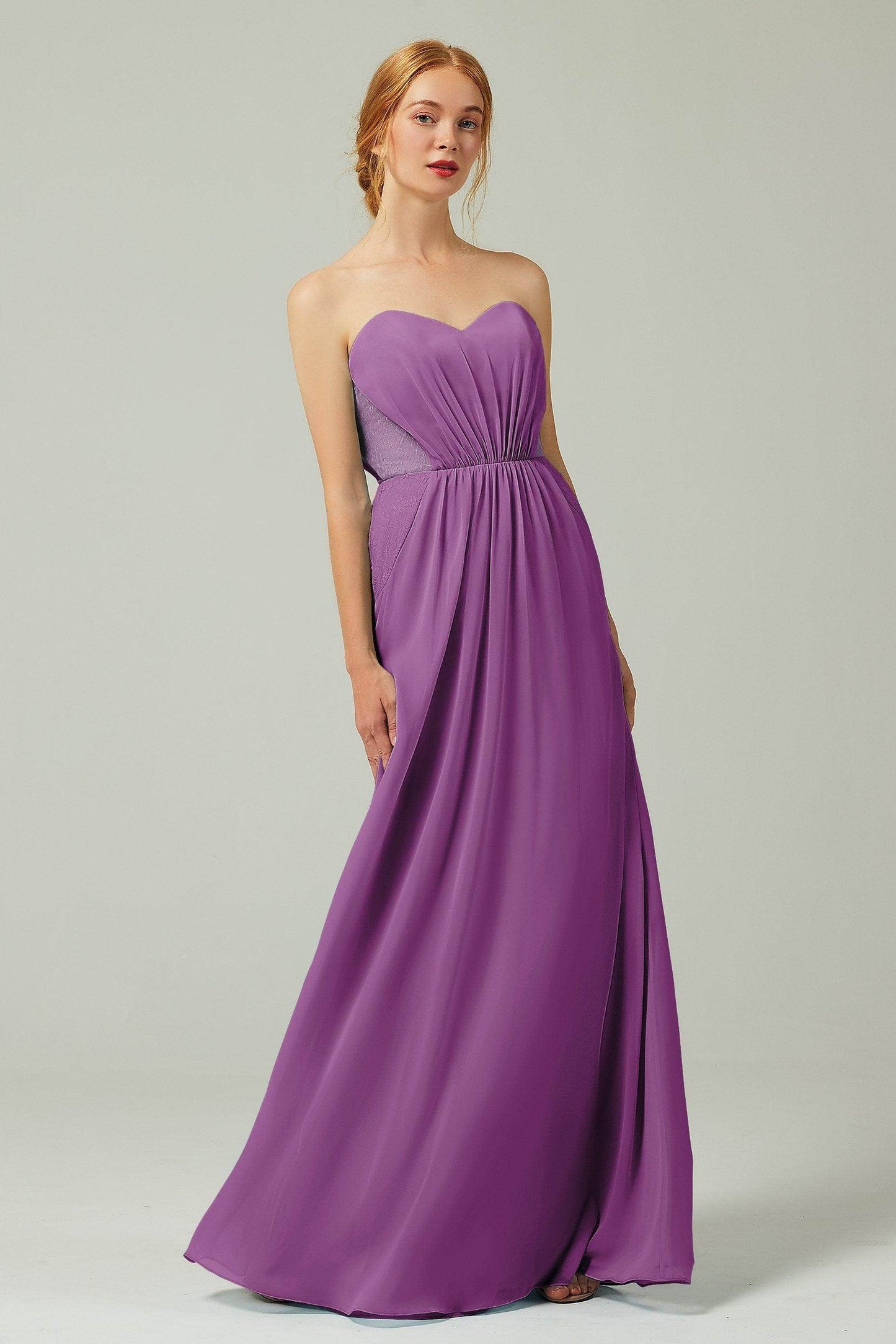 Sheath-Column Floor Length Chiffon Bridesmaid Dress CB0330 - COCOMELODY