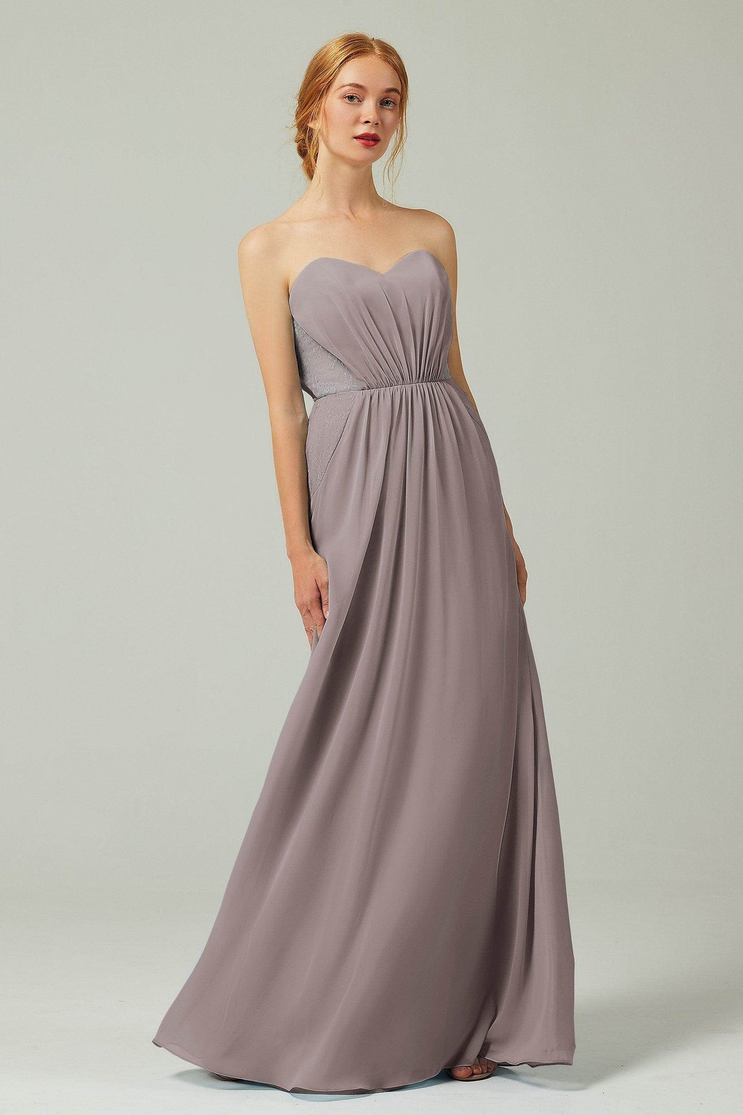 Sheath-Column Floor Length Chiffon Bridesmaid Dress CB0330 - COCOMELODY