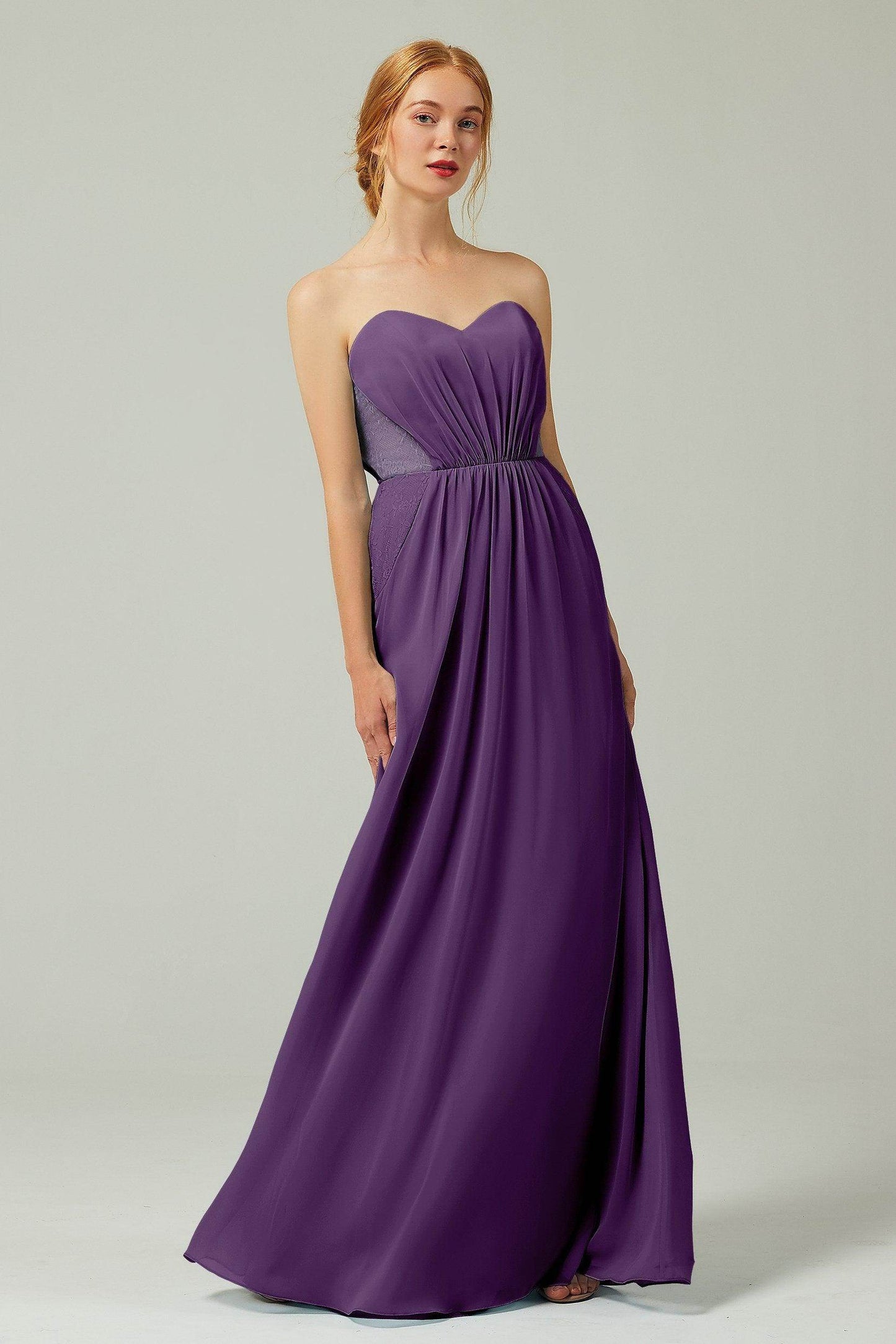 Sheath-Column Floor Length Chiffon Bridesmaid Dress CB0330 - COCOMELODY