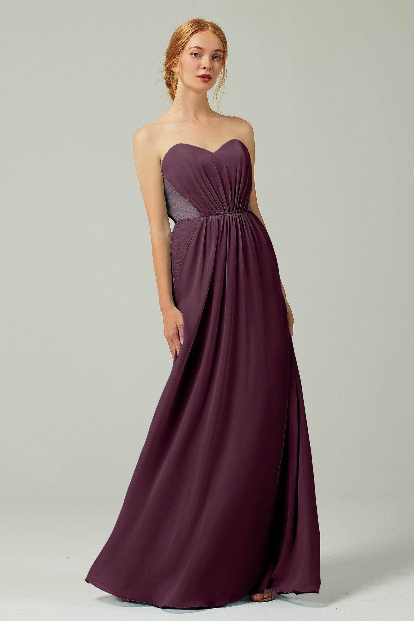 Sheath-Column Floor Length Chiffon Bridesmaid Dress CB0330 - COCOMELODY