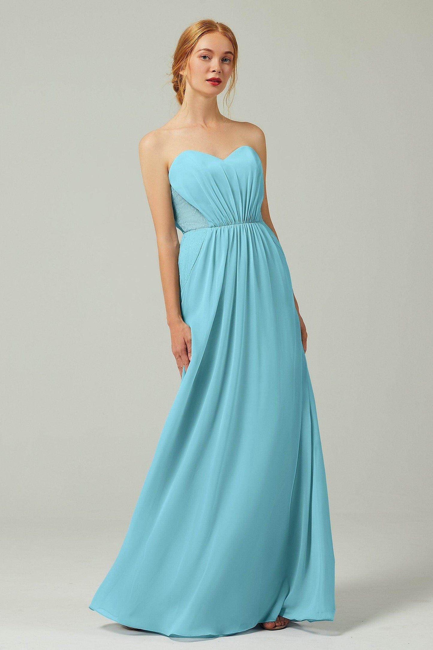 Sheath-Column Floor Length Chiffon Bridesmaid Dress CB0330 - COCOMELODY