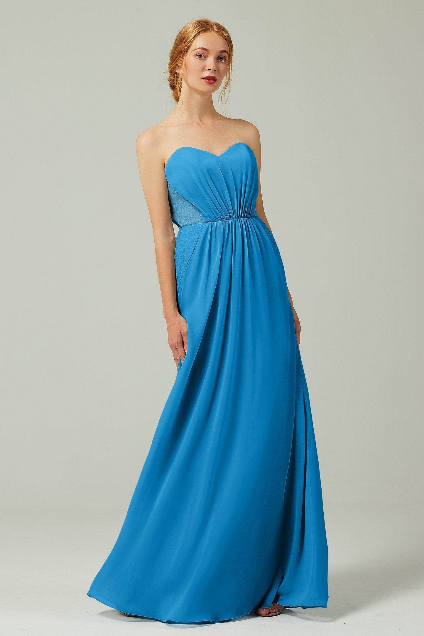 Sheath-Column Floor Length Chiffon Bridesmaid Dress CB0330 - COCOMELODY