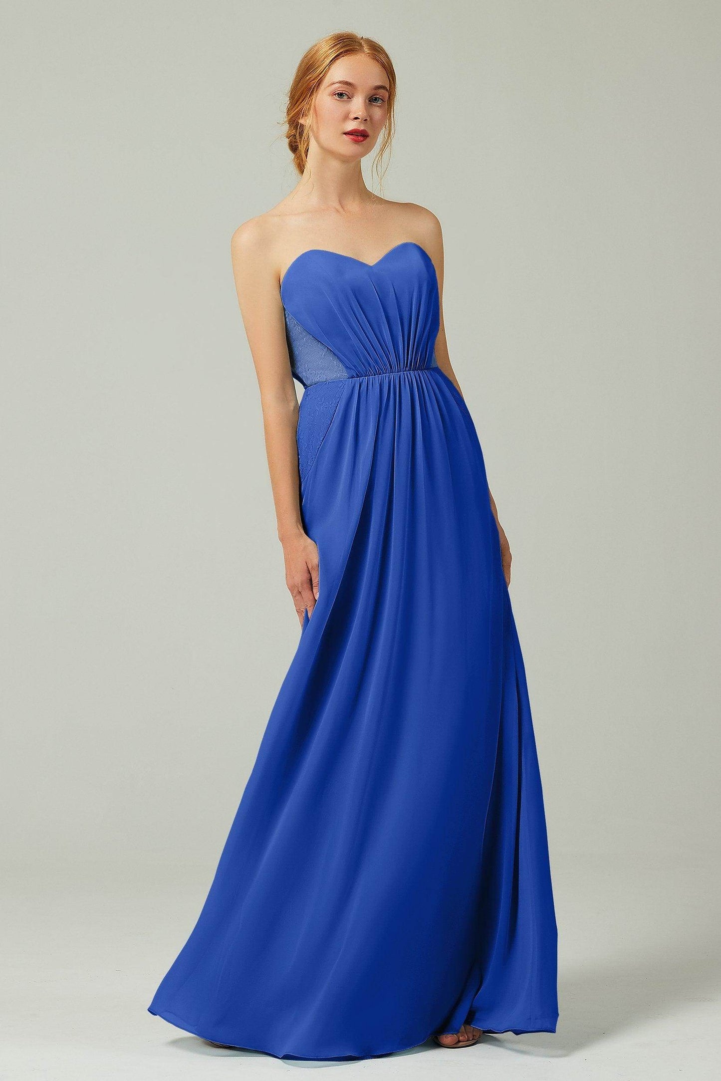 Sheath-Column Floor Length Chiffon Bridesmaid Dress CB0330 - COCOMELODY