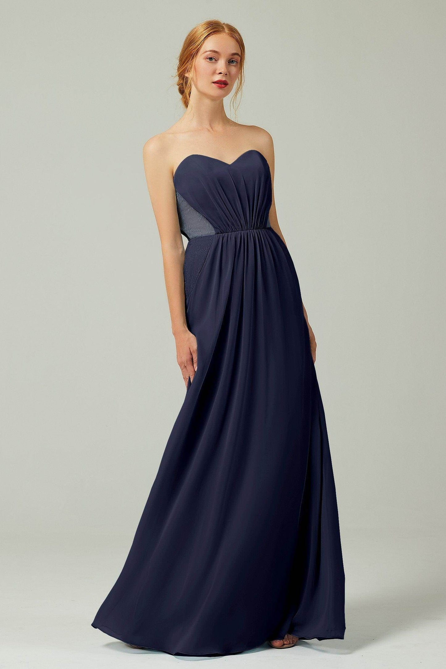 Sheath-Column Floor Length Chiffon Bridesmaid Dress CB0330 - COCOMELODY