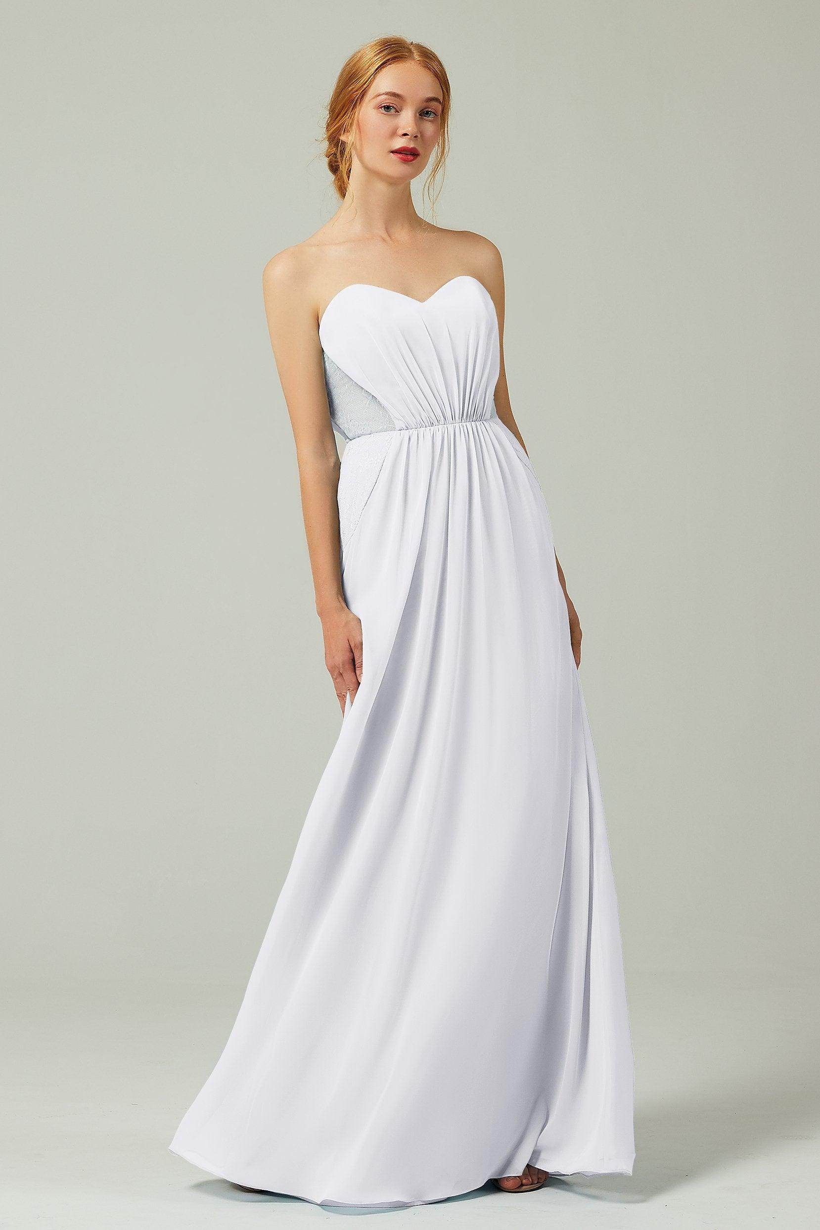 Sheath-Column Floor Length Chiffon Bridesmaid Dress CB0330 - COCOMELODY