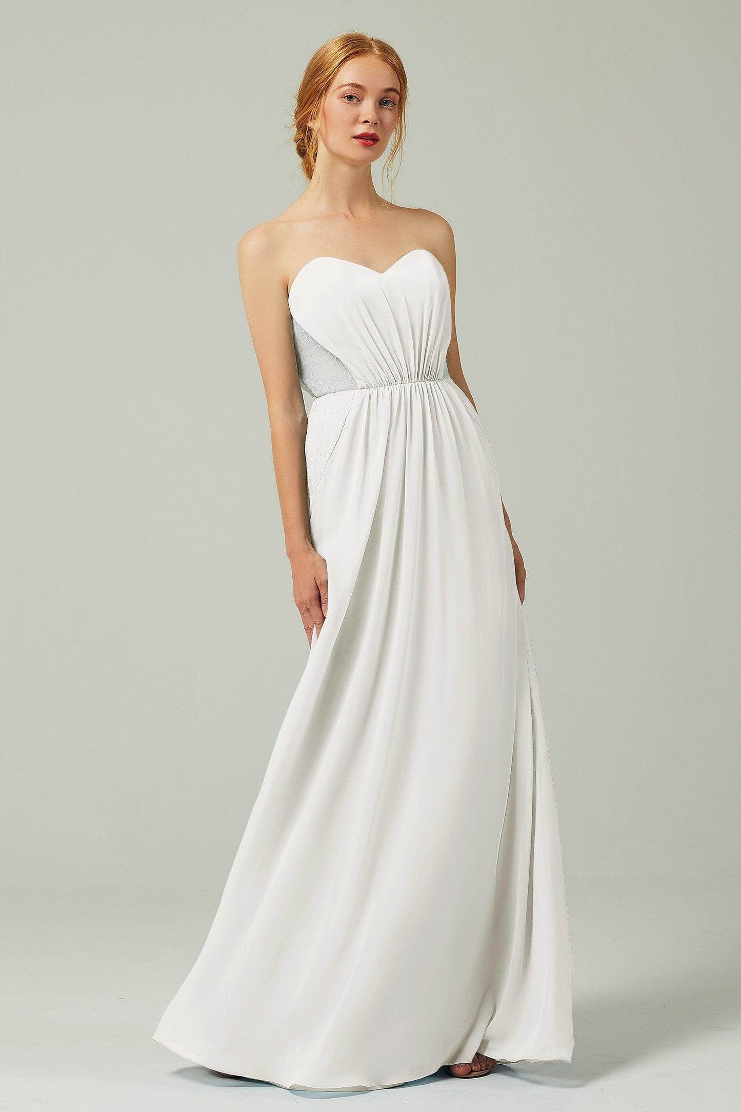 Sheath-Column Floor Length Chiffon Bridesmaid Dress CB0330 - COCOMELODY