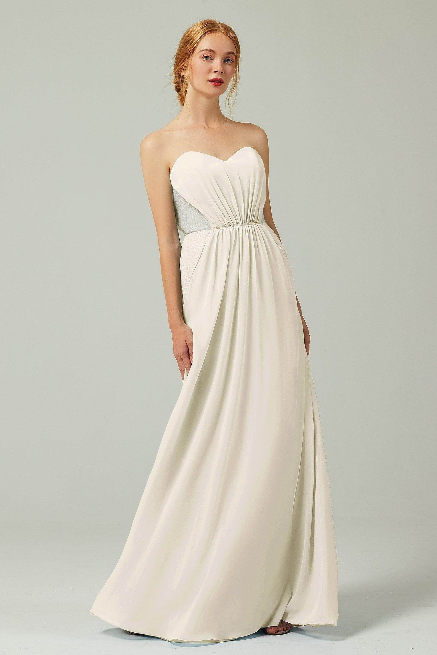 Sheath-Column Floor Length Chiffon Bridesmaid Dress CB0330 - COCOMELODY