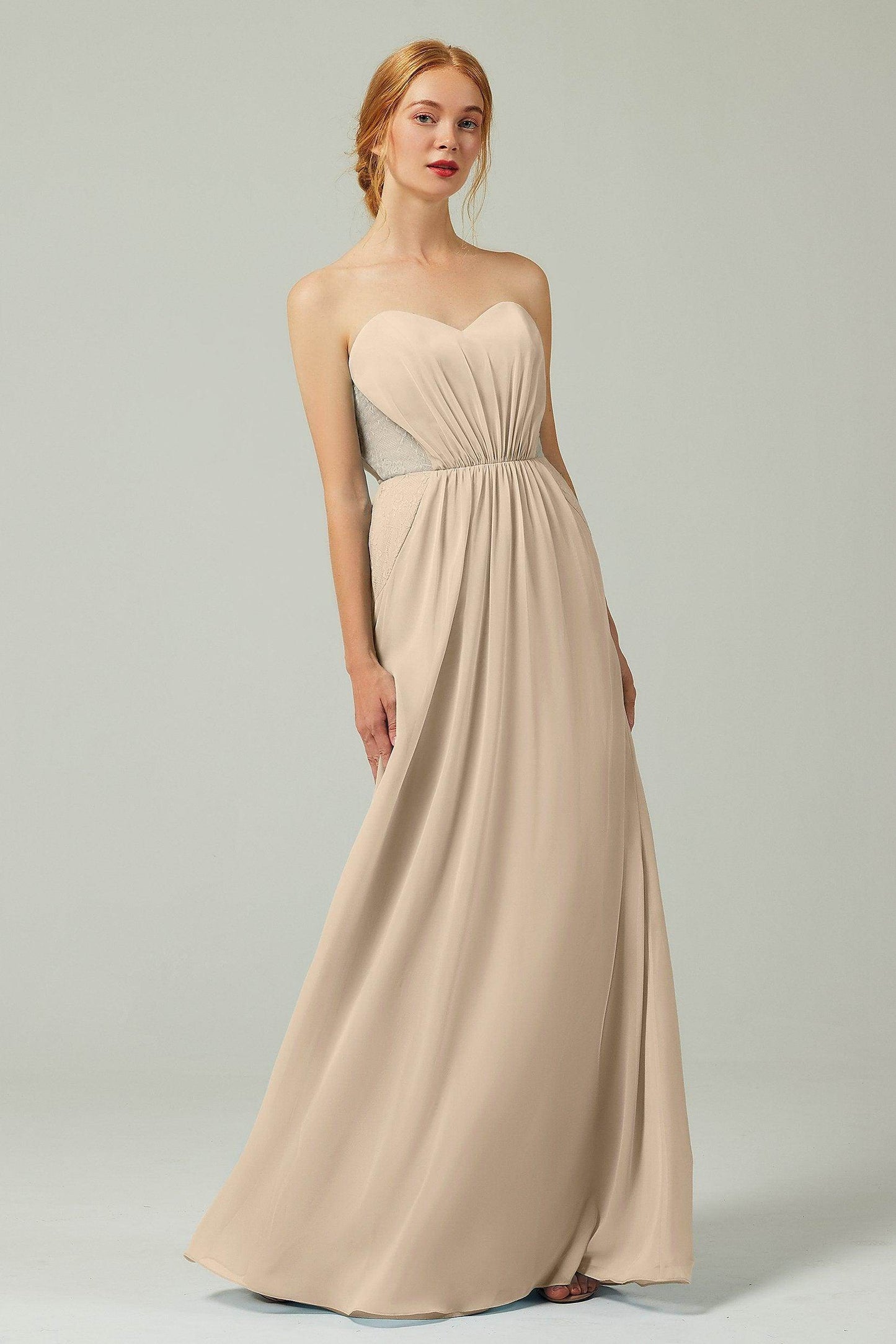 Sheath-Column Floor Length Chiffon Bridesmaid Dress CB0330 - COCOMELODY