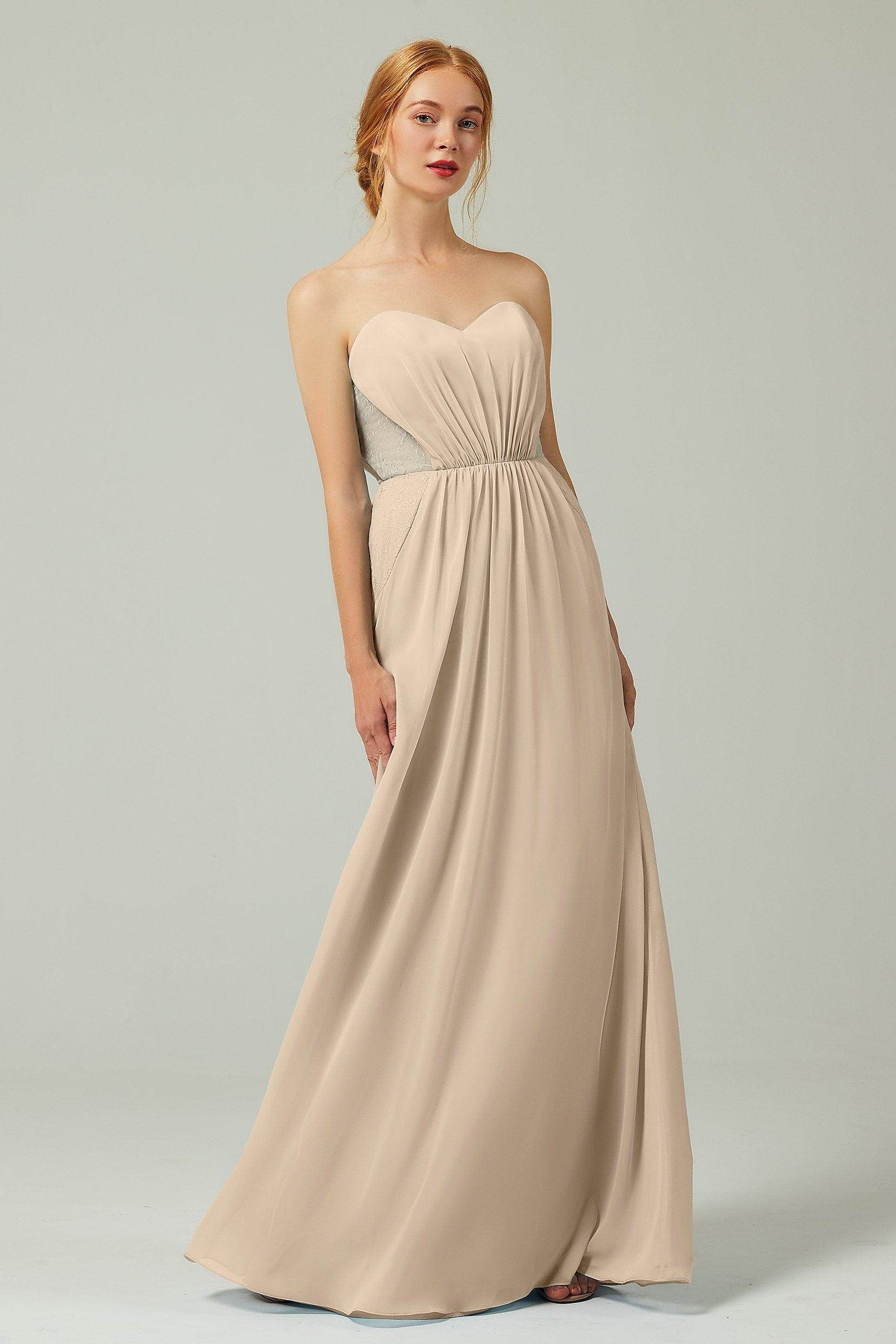 Sheath-Column Floor Length Chiffon Bridesmaid Dress CB0330 - COCOMELODY
